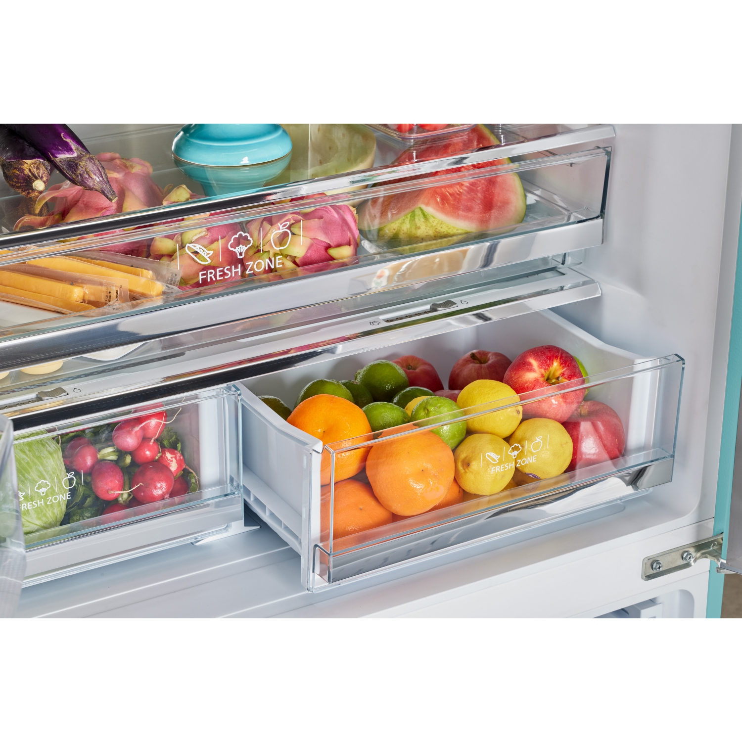 Classic Retro d'unique électroménagers de 36 po et 21,4 pi3. avec Réfrigérateur à deux portes à profondeur de comptoir sans givre avec machine à