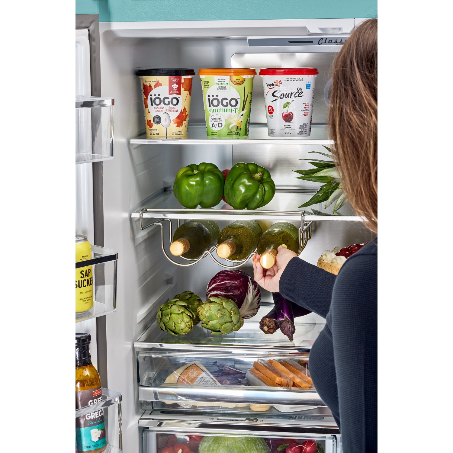 Classic Retro d'unique électroménagers de 36 po et 21,4 pi3. avec Réfrigérateur à deux portes à profondeur de comptoir sans givre avec machine à