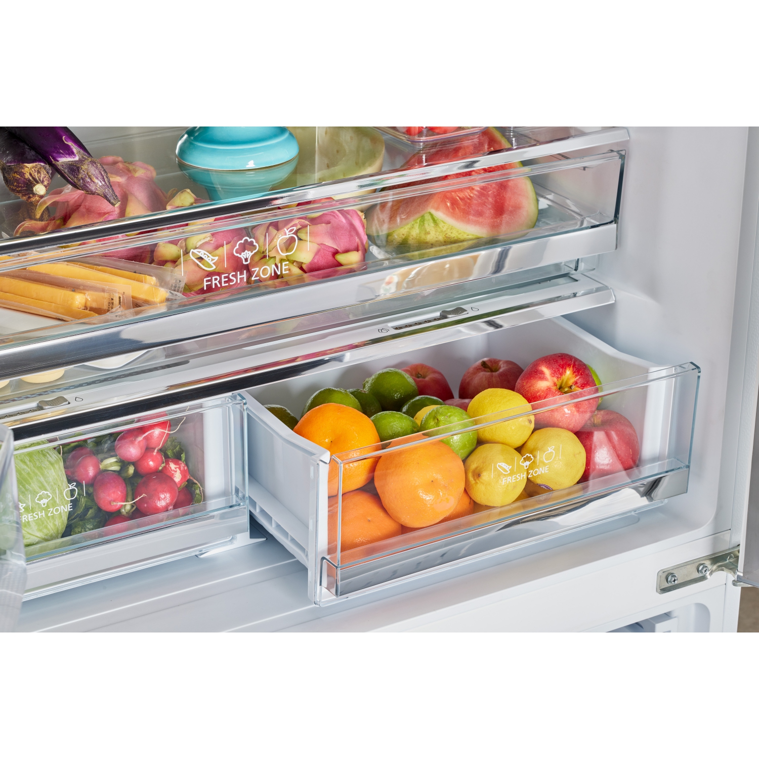 &nbsp;Classic Retro d'unique électroménagers de 36 po et 21,4 pi3. avec Réfrigérateur à deux portes à profondeur de comptoir sans givre avec machine