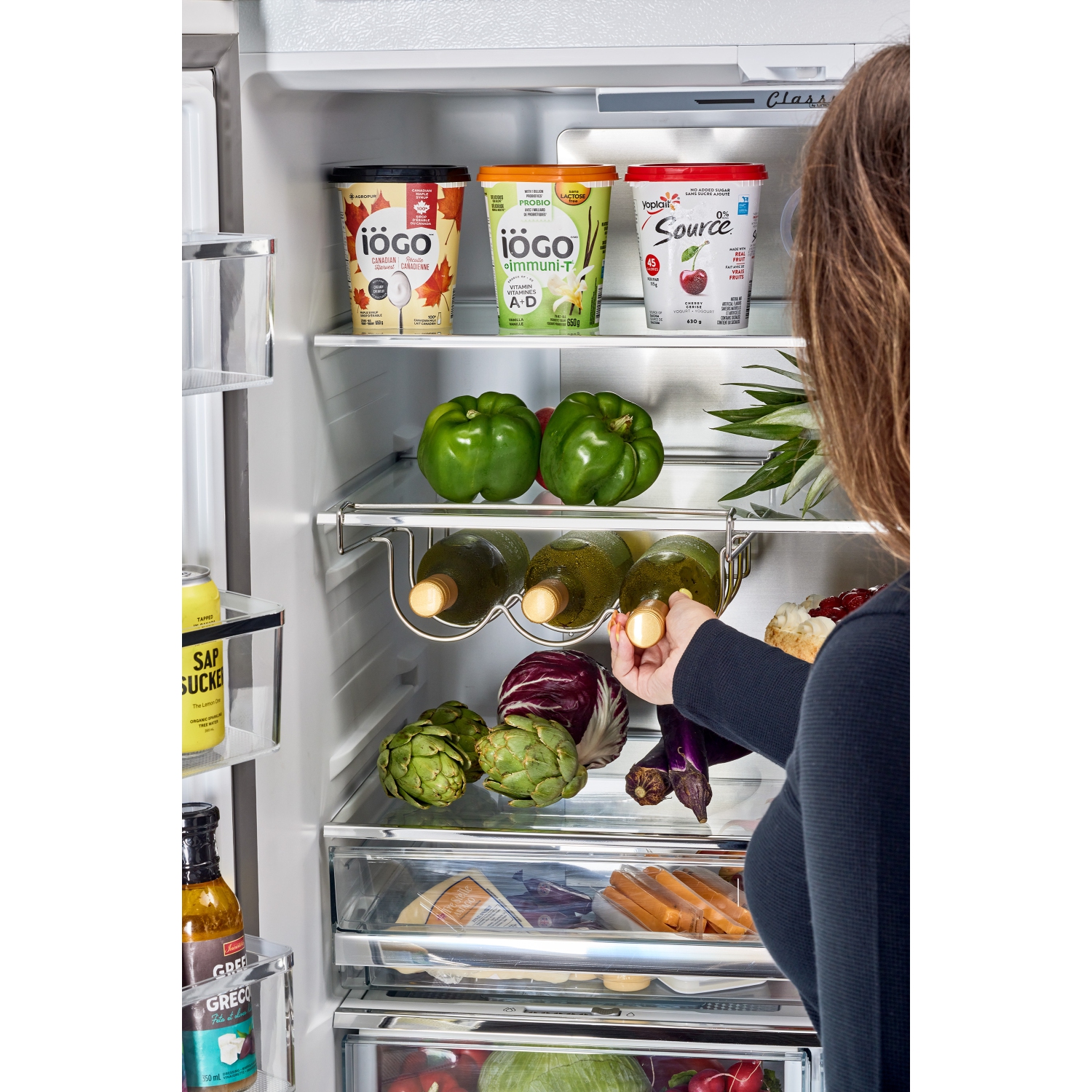 &nbsp;Classic Retro d'unique électroménagers de 36 po et 21,4 pi3. avec Réfrigérateur à deux portes à profondeur de comptoir sans givre avec machine