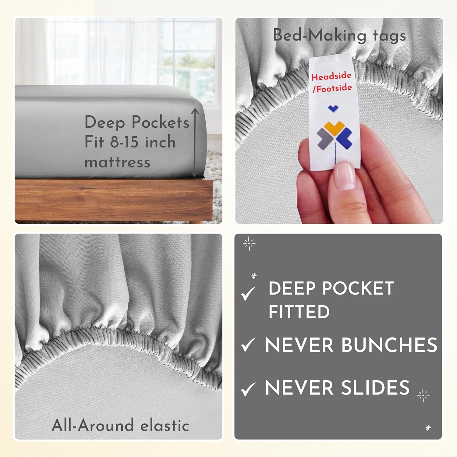 California Design Den Softest 100% Cotton Sheets, Double Size Sheet Sets, 4 Pc, 400 Thread Count Sateen Bedding, Deep Pocket Sheets, Cooling Sheets,