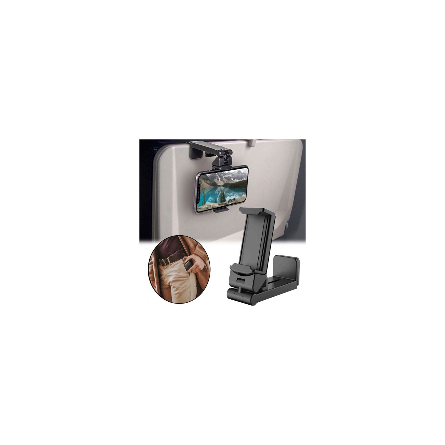 Pince universelle pour téléphone de bureau avec support pour téléphone en vol à rotation de 360°