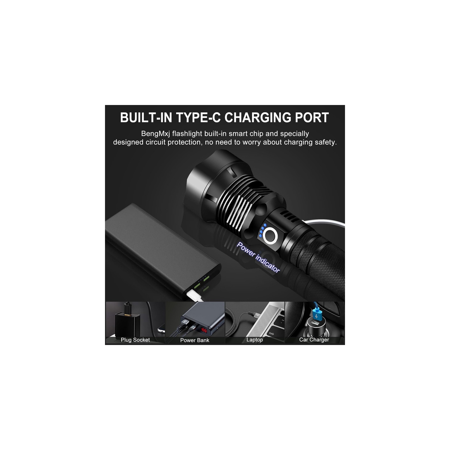 YOULIGHTS Rechargeable LED Flashlights, Super Bright Flashlight, Tactical Flashlight with 5 Modes, Zoomable, Military Grade Waterproof Flashlights