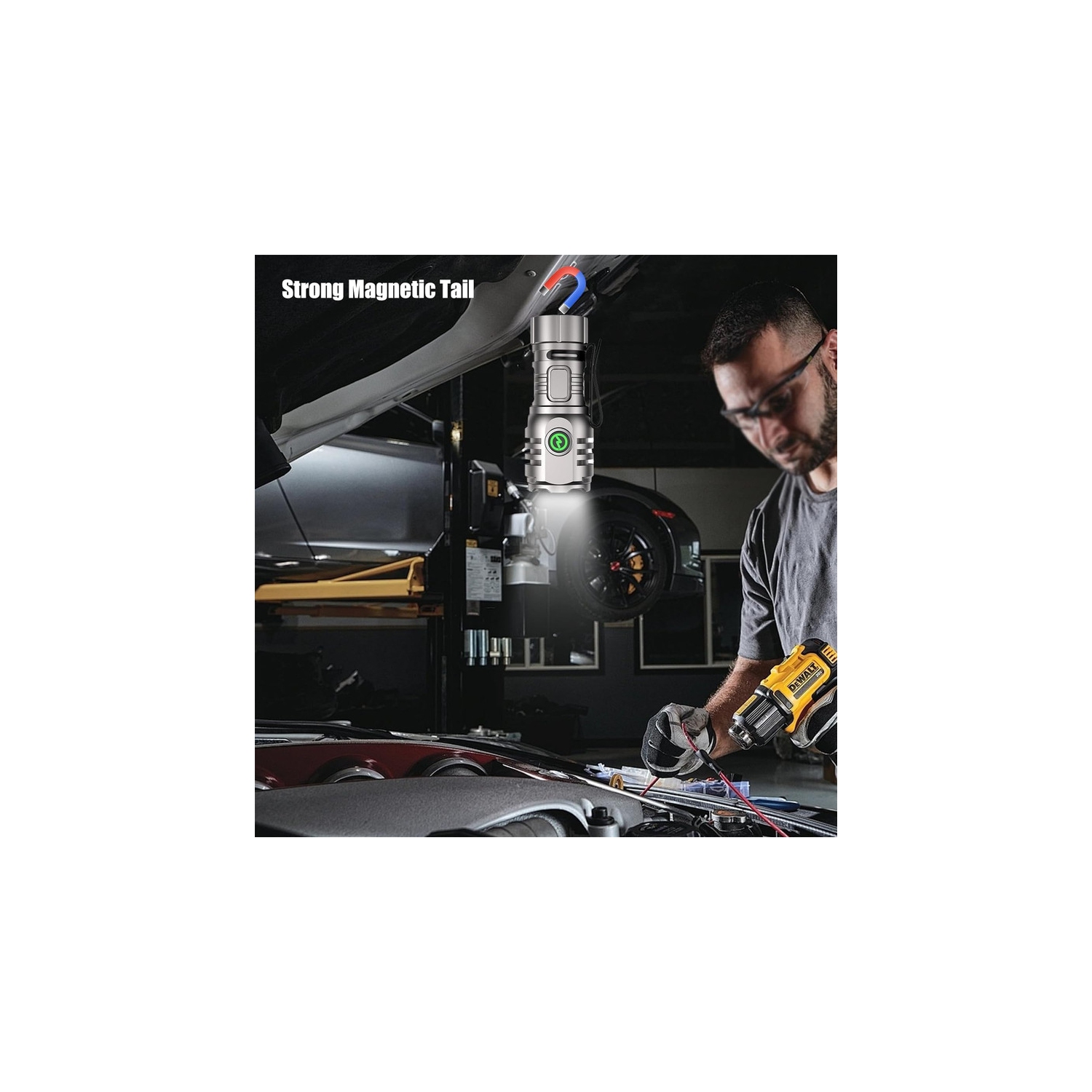 YOULIGHTS Rechargeable Flashlight Mini LED Handheld Torch, 7 Modes, 4 LED Light Beads, IPX6 Waterproof Pocket Small Flashlight for Camping, Dog