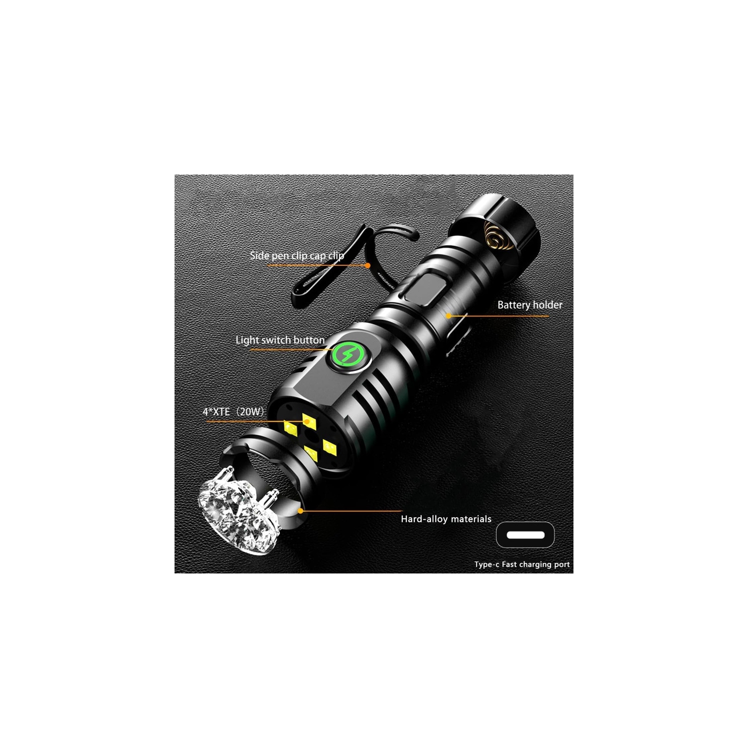 YOULIGHTS Rechargeable Flashlight Mini LED Handheld Torch, 7 Modes, 4 LED Light Beads, IPX6 Waterproof Pocket Small Flashlight for Camping, Dog