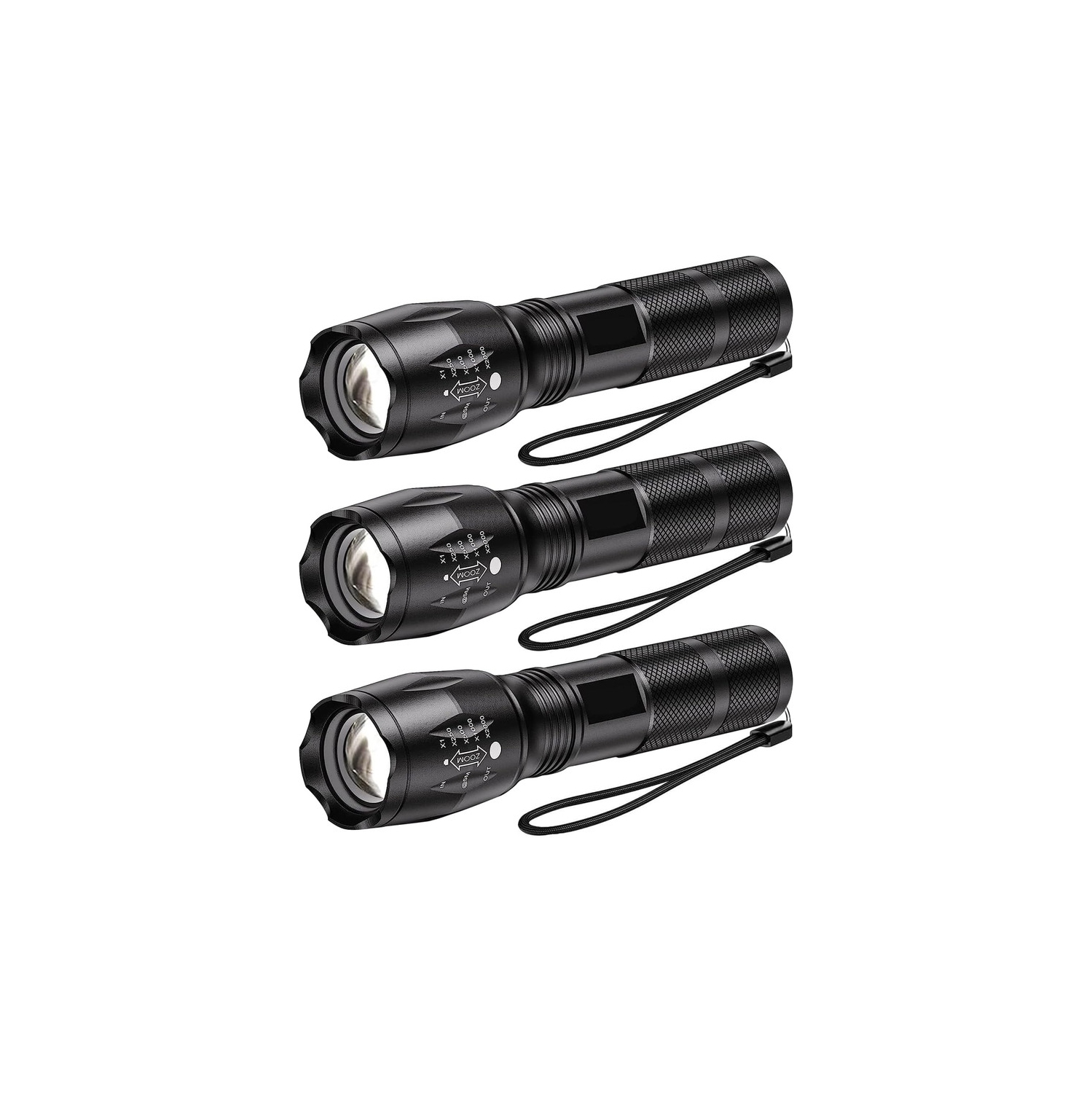 YOULIGHTS 3pack LED Flashlights, Tactical Flashlight, 5 Modes, Zoomable, Waterproof, Adjustable Brightness Flash Light for Camping, Everyday, Hiking,