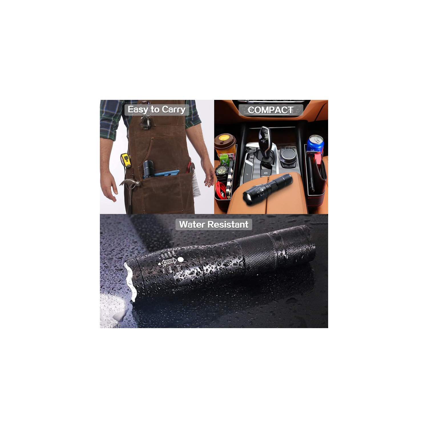 YOULIGHTS 3pack LED Flashlights, Tactical Flashlight, 5 Modes, Zoomable, Waterproof, Adjustable Brightness Flash Light for Camping, Everyday, Hiking,