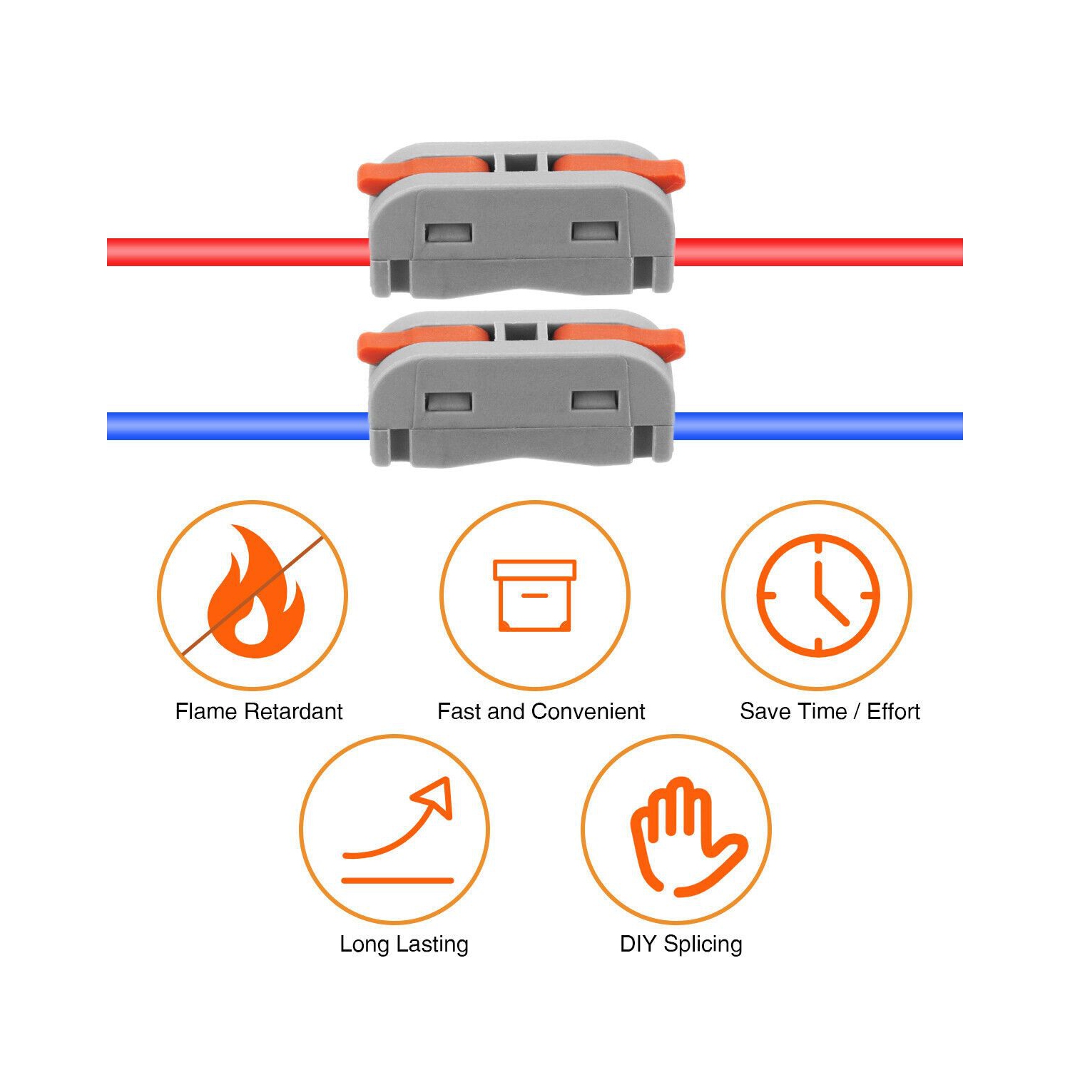 Electrical Connection Block Connection Terminal Cable Connector Conductor Clamp with Actuation Lever Bilateral Can Be Freely Combined Spring Pressure