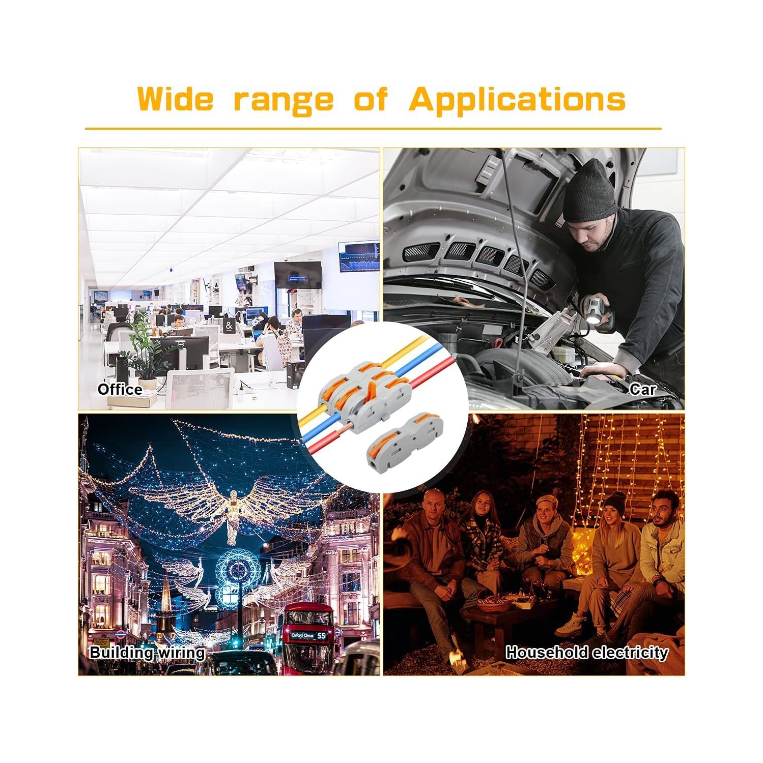 Electrical Connection Block Connection Terminal Cable Connector Conductor Clamp with Actuation Lever Bilateral Can Be Freely Combined Spring Pressure