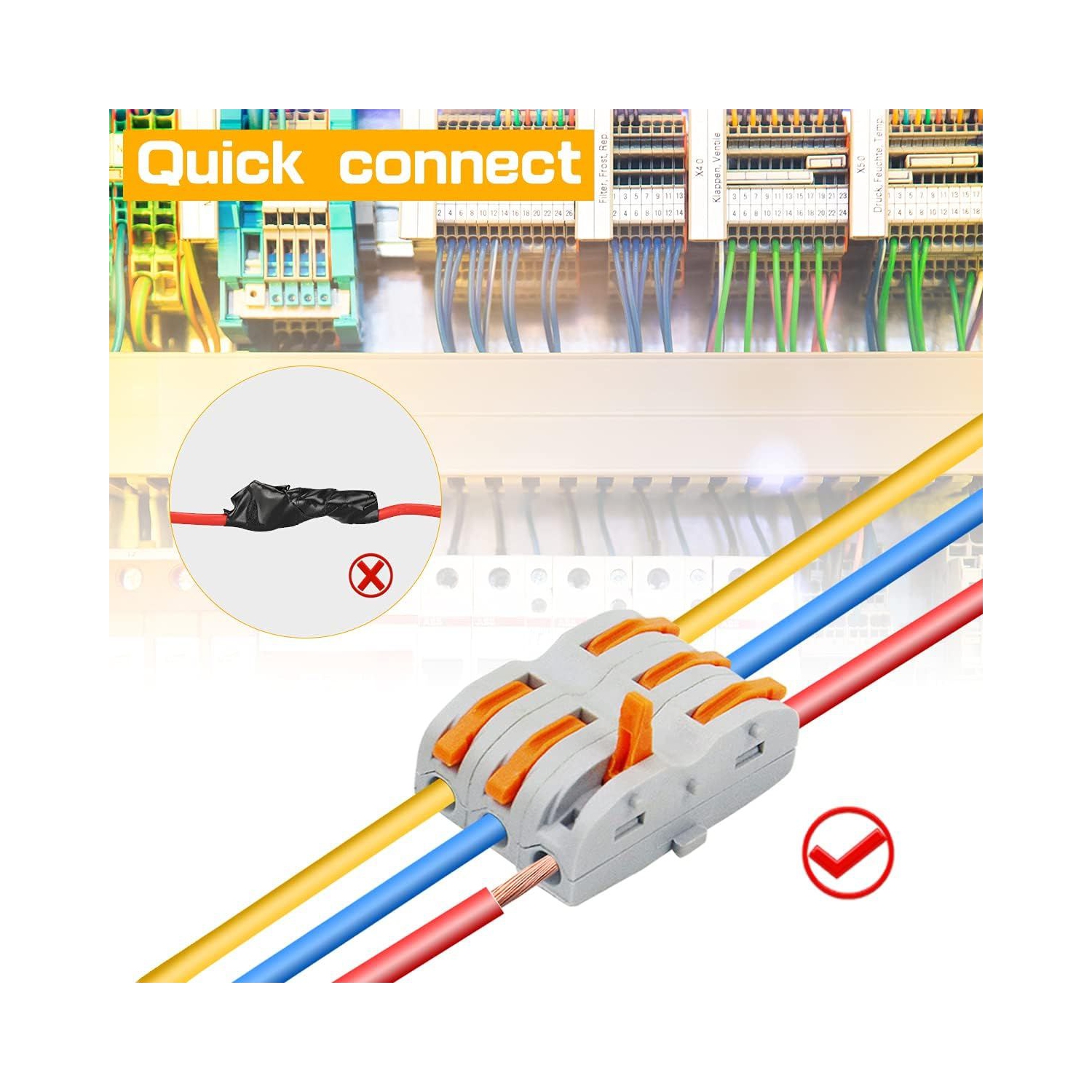 Electrical Connection Block Connection Terminal Cable Connector Conductor Clamp with Actuation Lever Bilateral Can Be Freely Combined Spring Pressure