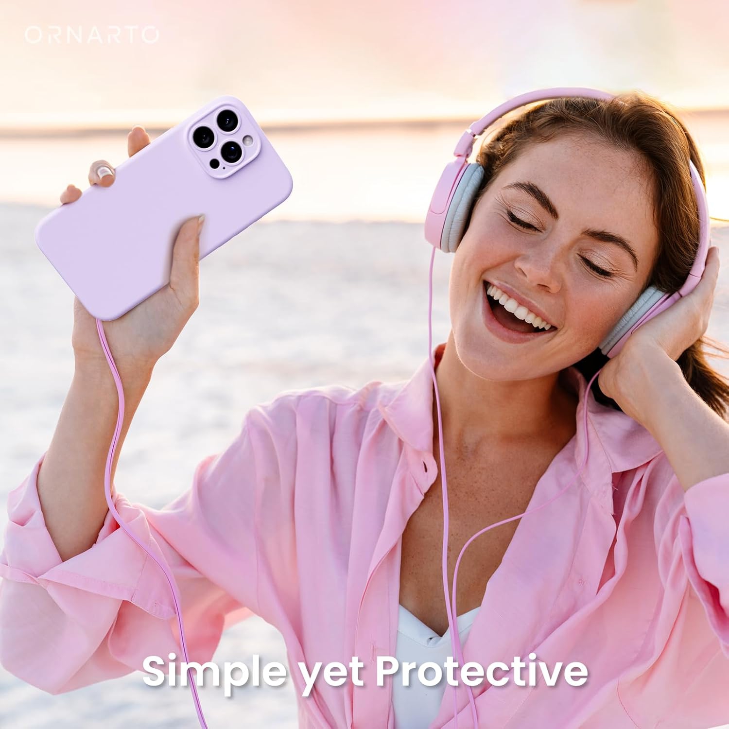 ORNARTO Compatible with iPhone 16 Pro Max Case with 2 x Screen Protector,Shockproof Liquid Silicone Gel Rubber Cover,Drop Protection Phone Case