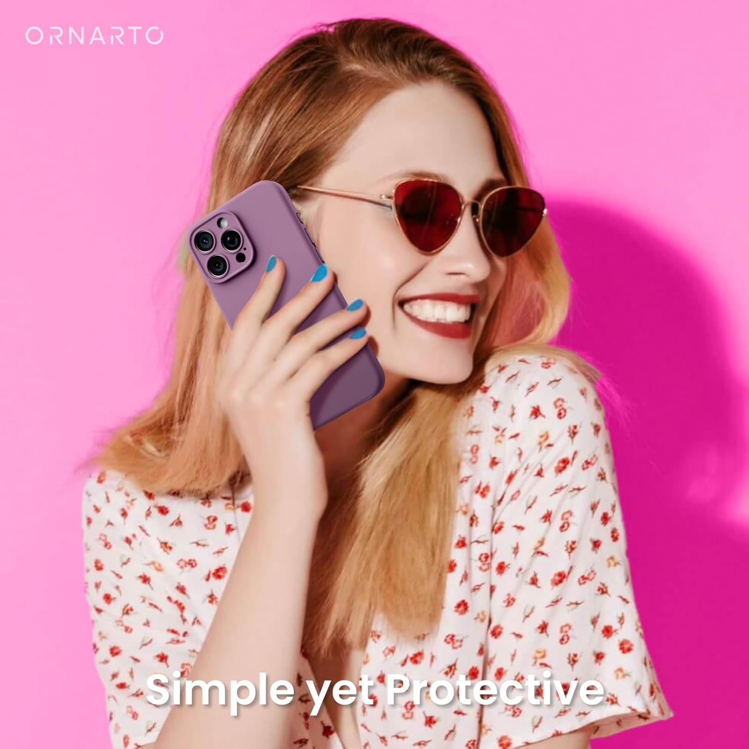 ORNARTO Compatible with iPhone 16 Pro Max Case with 2 x Screen Protector,Shockproof Liquid Silicone Gel Rubber Cover,Drop Protection Phone Case