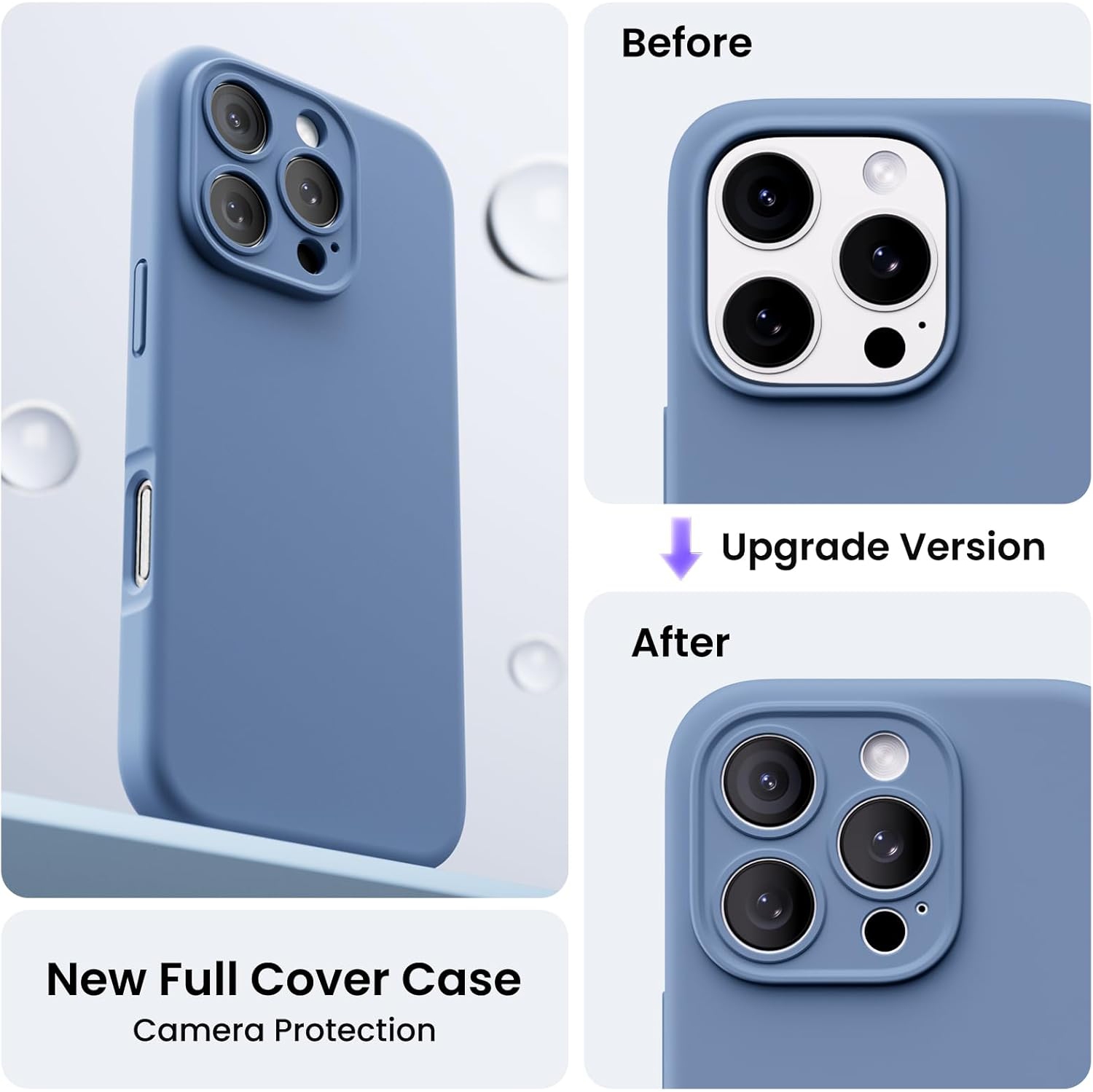 ORNARTO Compatible with iPhone 16 Pro Case with 2 x Screen Protector,Shockproof Liquid Silicone Gel Rubber Cover,Drop Protection Phone Case 6.3"
