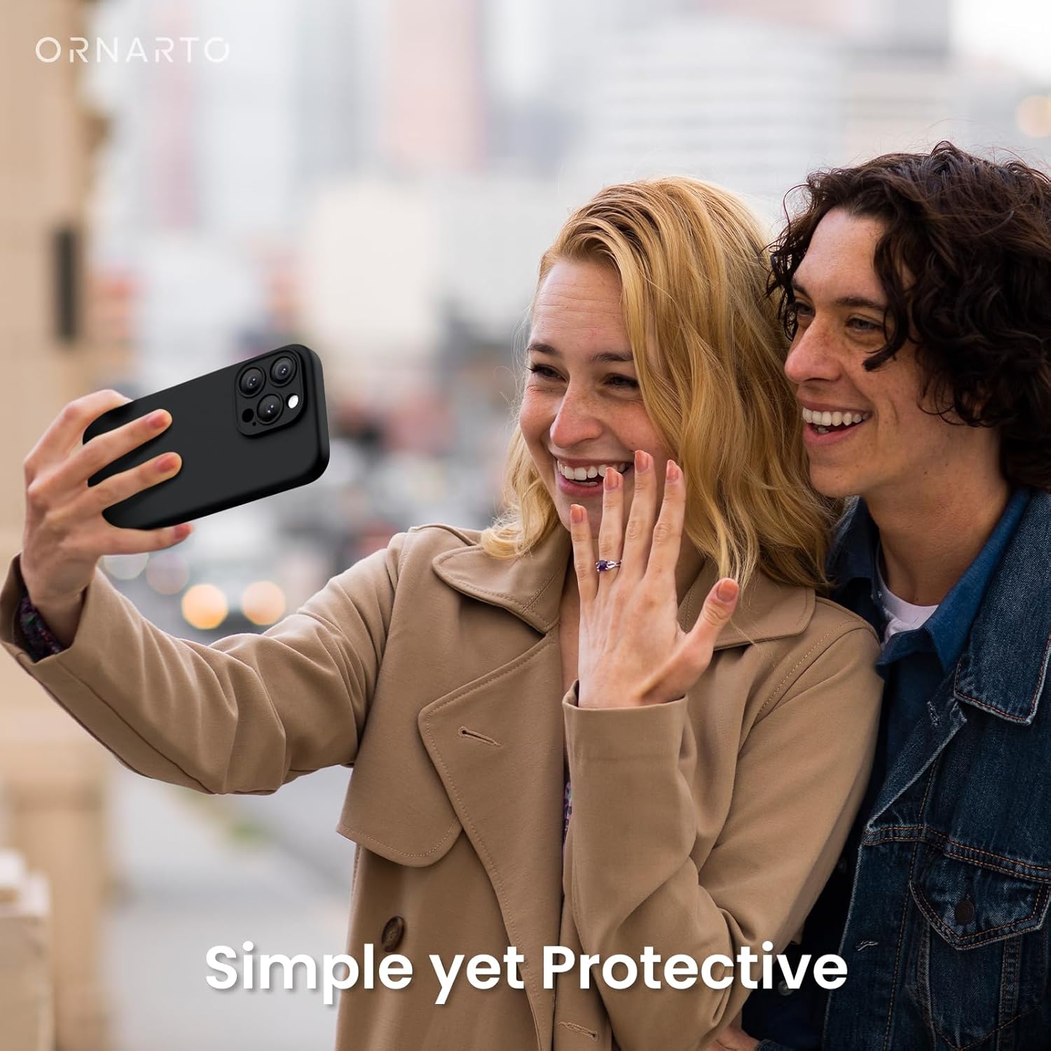 ORNARTO Compatible with iPhone 16 Pro Case with 2 x Screen Protector,Shockproof Liquid Silicone Gel Rubber Cover,Drop Protection Phone Case 6.3"