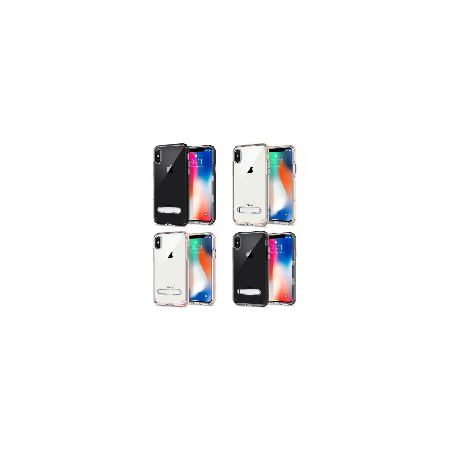 Étui béquille pour iPhone X, 8,7-Black-iPhone Xl'Ultra hybride pour iPhone 8 plus/7 plus incarne à la fois le minimalisme et la fonctionnalité