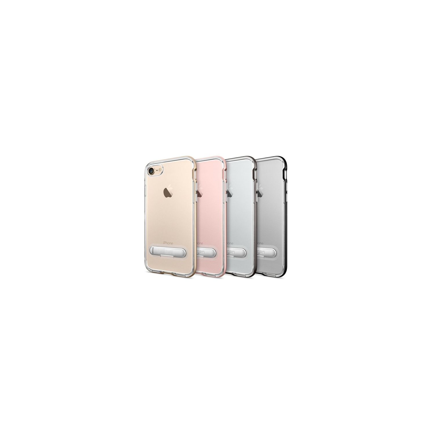 Étui béquille pour iPhone X, 8,7-Black, Gold, Silver, Rose doré-iPhone 8