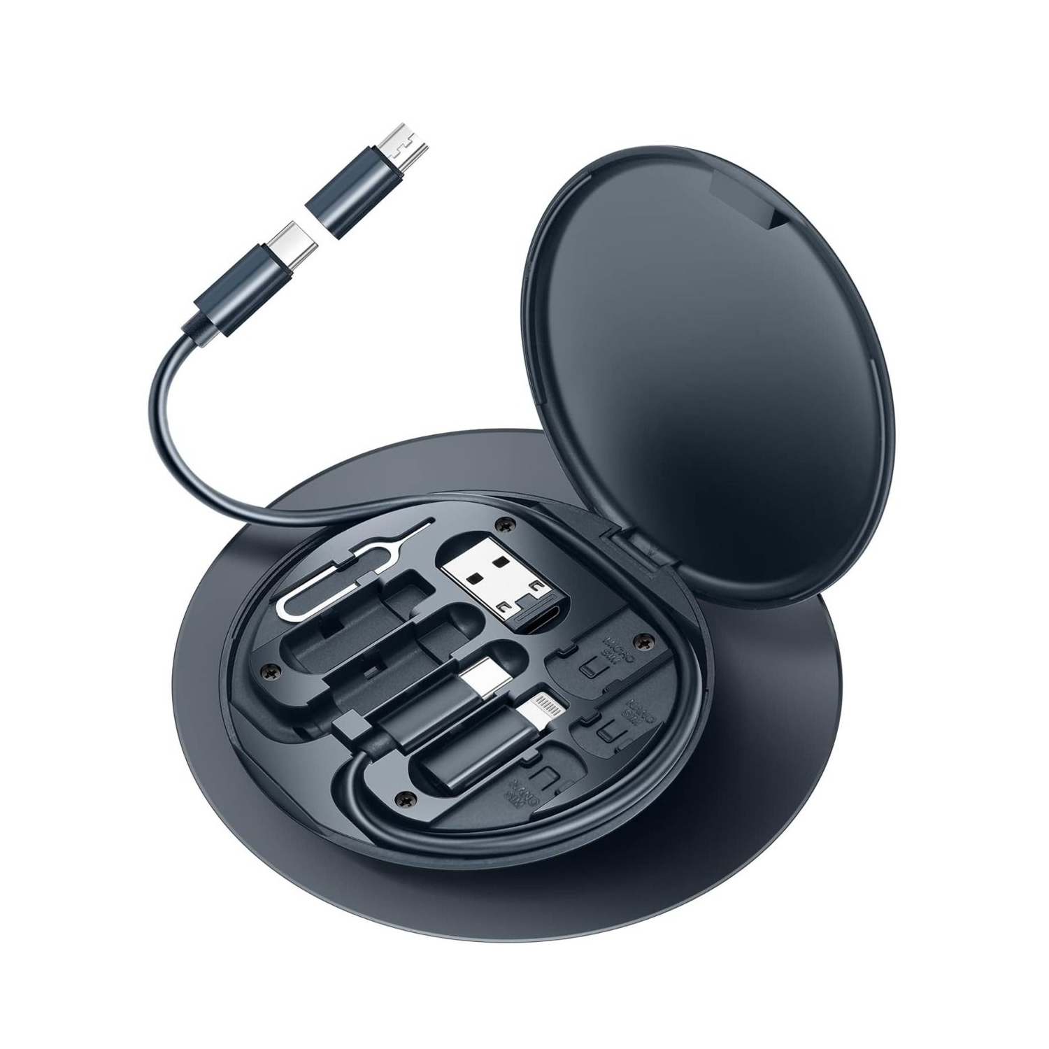 USB C Adapter OTG Cable Kit, Multi Charging Cable Case Convertor USB C Device/Type C/Micro/USB A Adapter, Data Transfer Contains Card Slot for