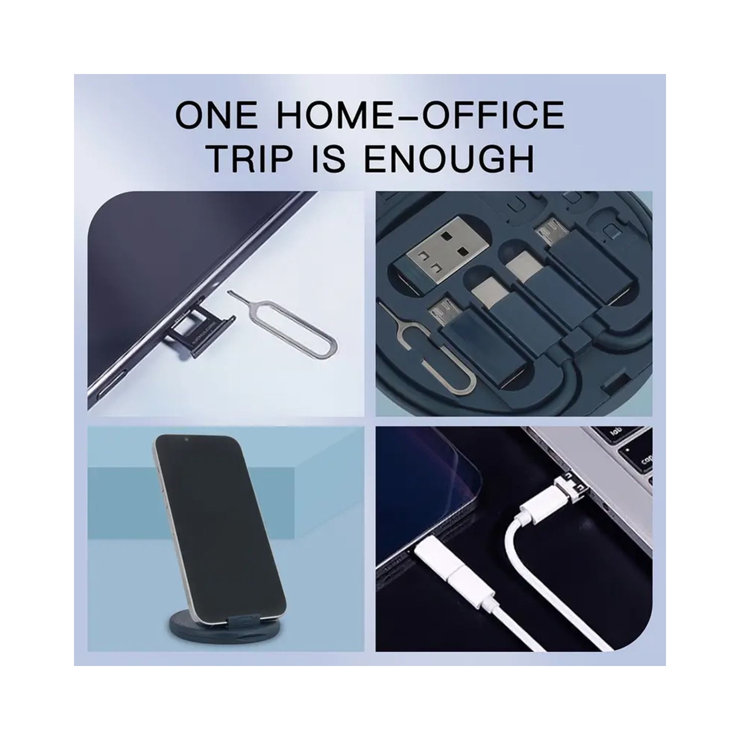 USB C Adapter OTG Cable Kit, Multi Charging Cable Case Convertor USB C Device/Type C/Micro/USB A Adapter, Data Transfer Contains Card Slot for