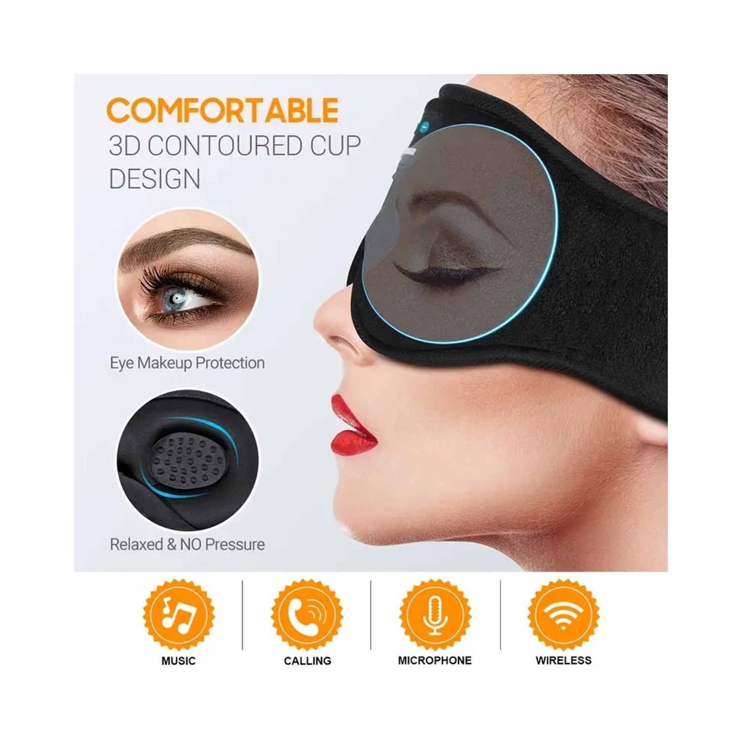 "3D Sleeping Mask with Bluetooth Headphones – Ultimate Comfort for Restful Sleep!"