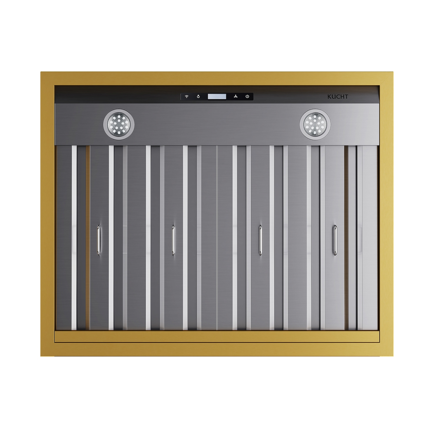 Hotte murale professionnelle 600 pi³/min 30&nbsp;po de KUCHT en acier inoxydable avec garnitures dorées