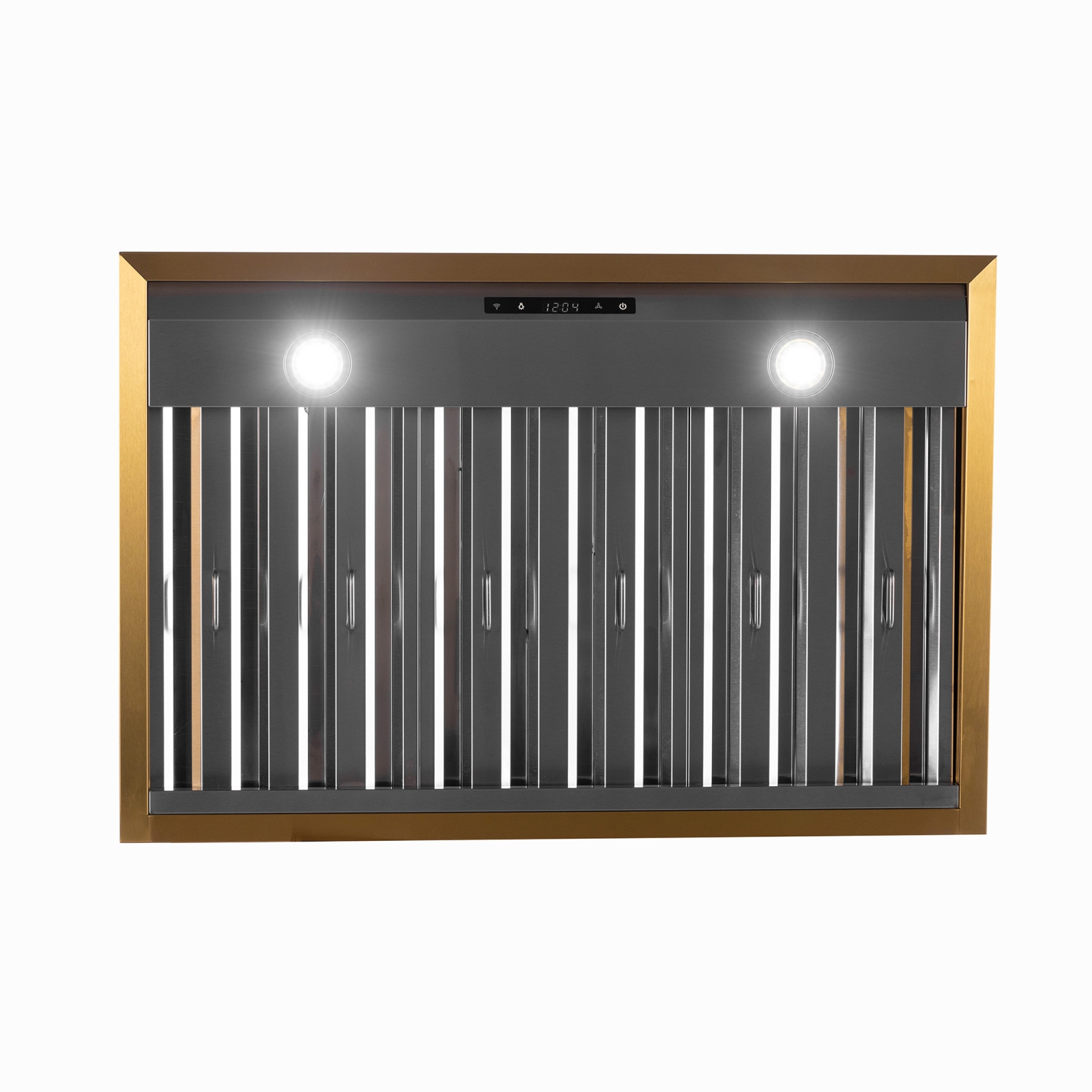 Hotte murale professionnelle 600 pi³/min 30&nbsp;po de KUCHT en acier inoxydable avec garnitures dorées