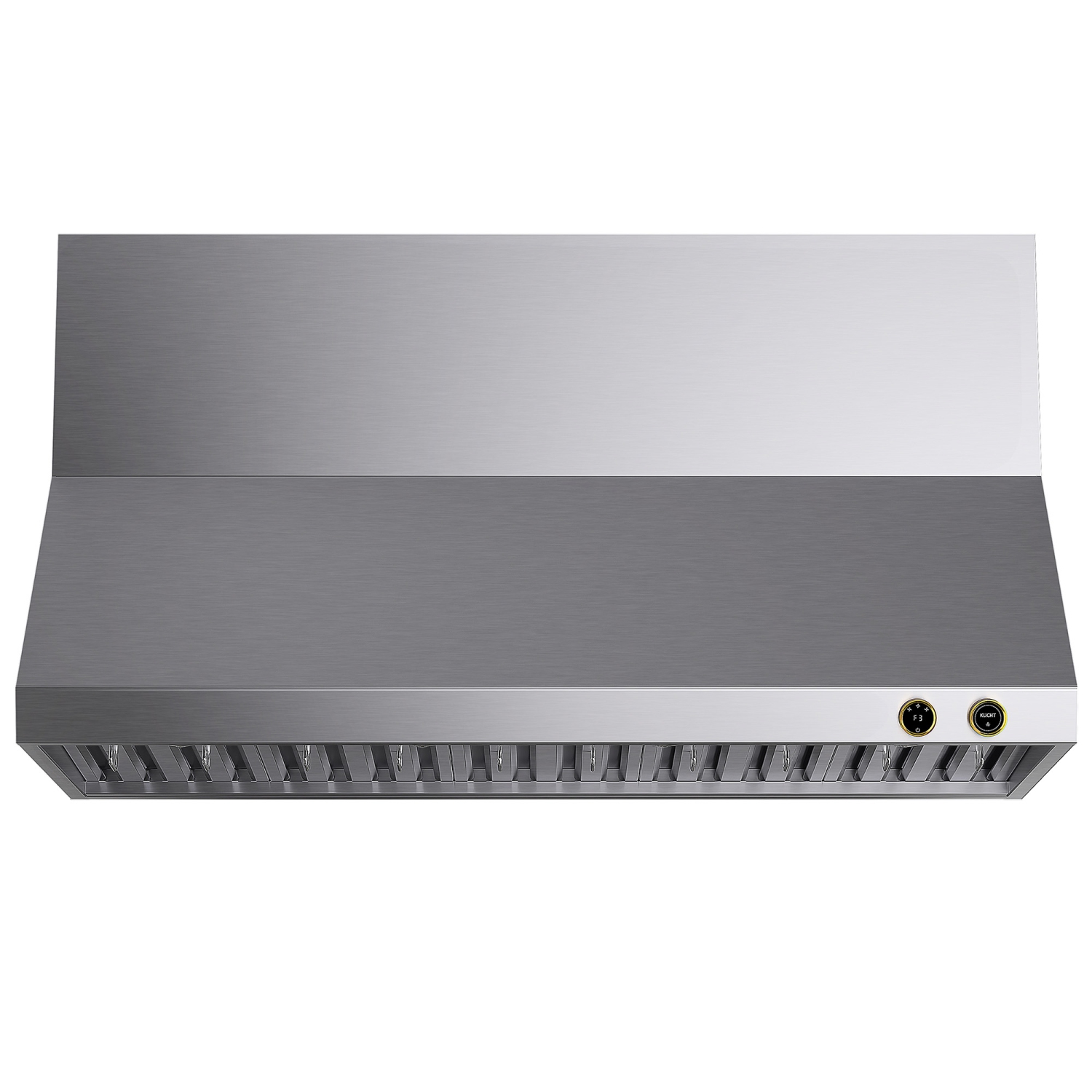 KUCHT Professional 60-inch Ducted Wall Mount Range Hood in Stainless Steel with Gold Accents and Digital Controls