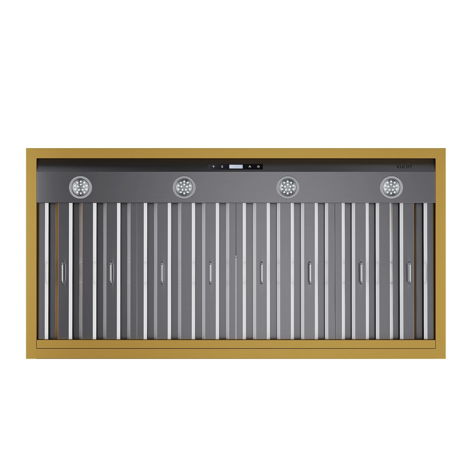 Hotte murale professionnelle 800 pi³/min 48&nbsp;po de KUCHT en acier inoxydable avec garnitures dorées