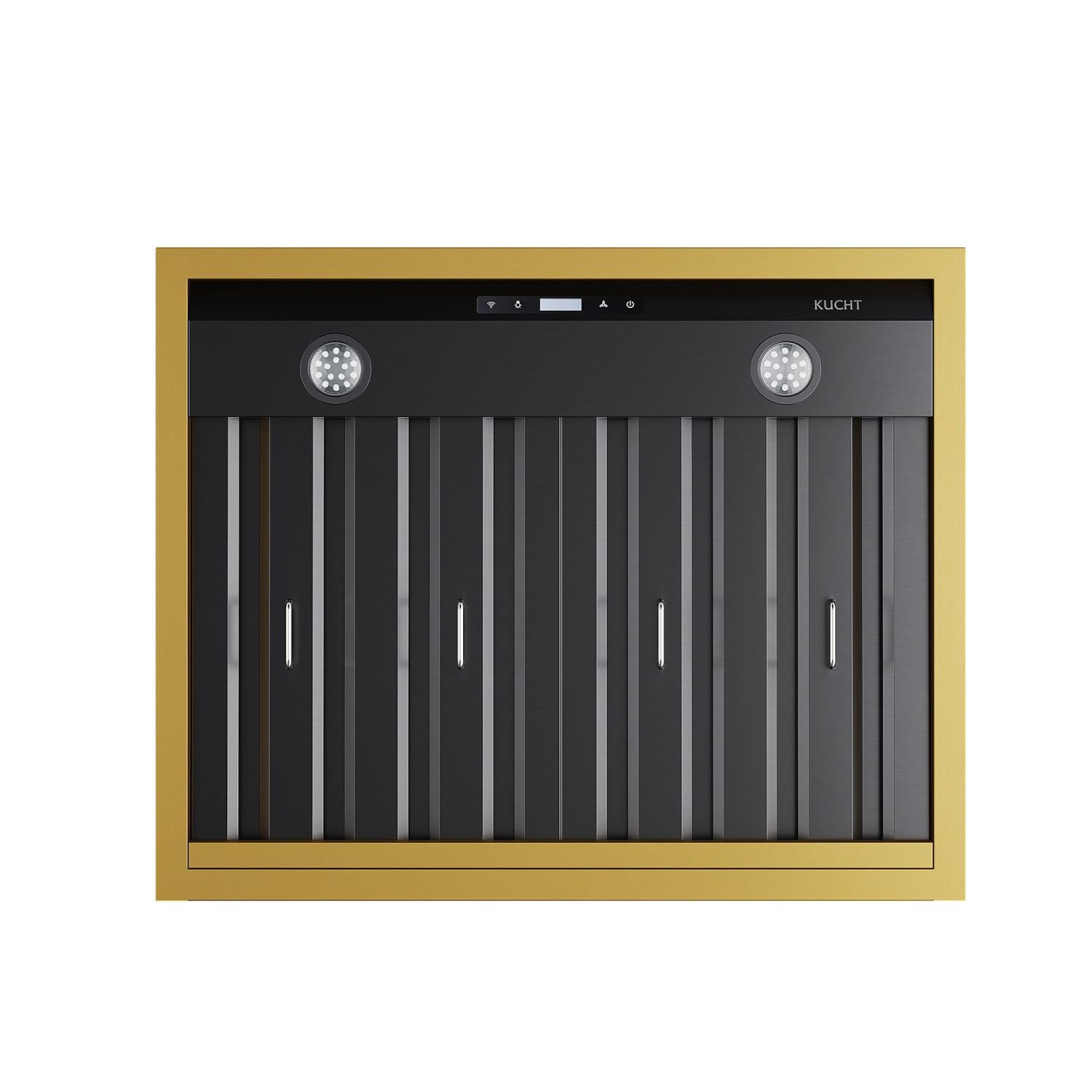 Hotte murale professionnelle 600 pi³/min 30&nbsp;po de KUCHT – Pierre précieuse avec garnitures dorées