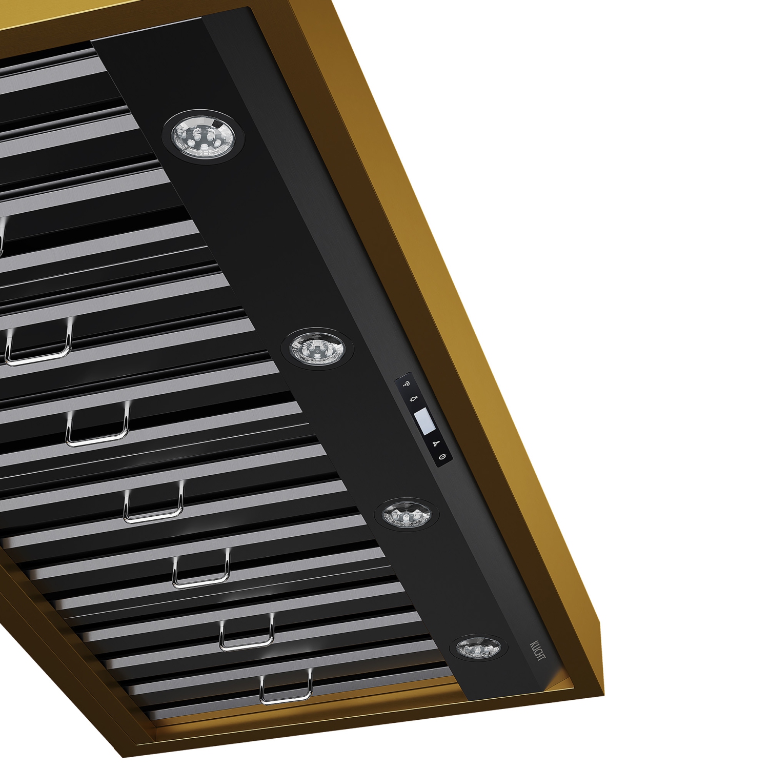 KUCHT Professional 48-inch 800 CFM Wall Mounted Range Hood in Gemstone with Gold Accents