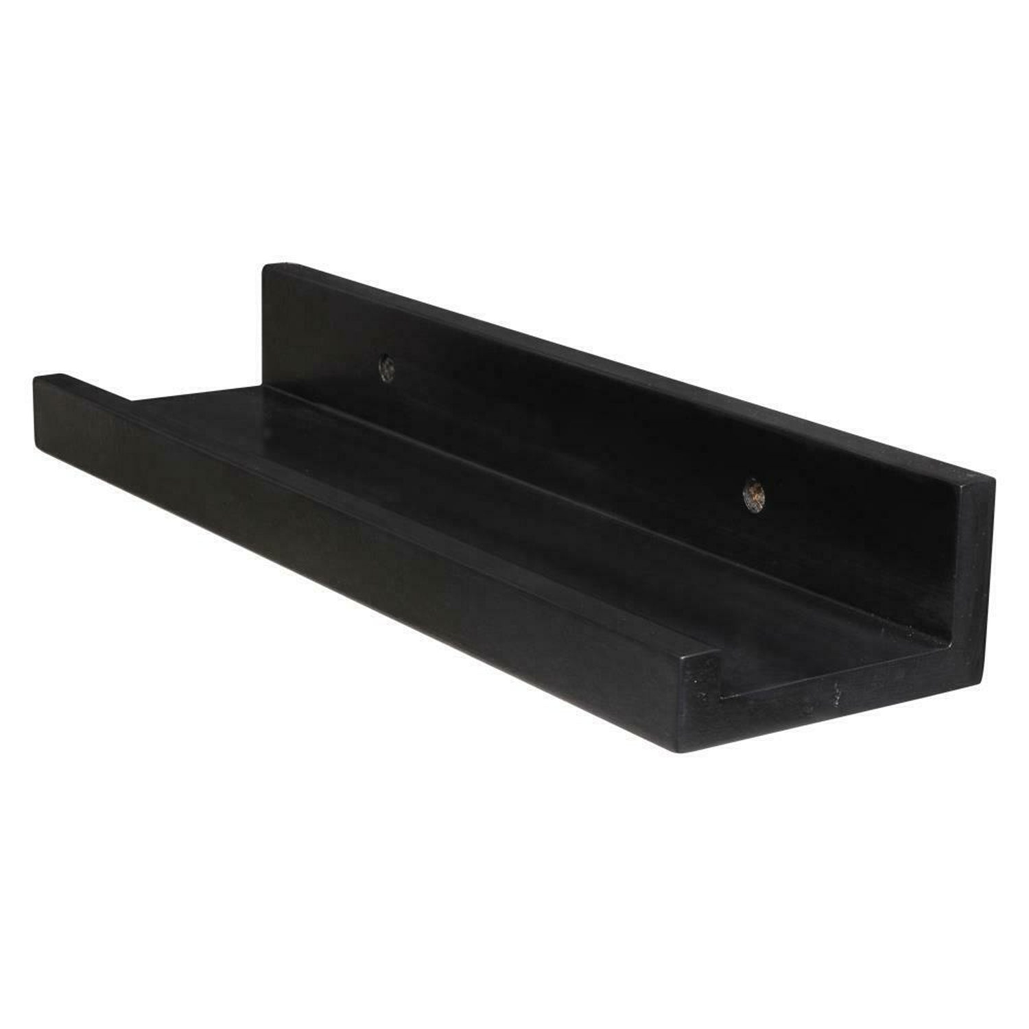 ITY International - Set of 3 Wall Shelves with Raised Lip, 19.5"x3.75"x2", Black