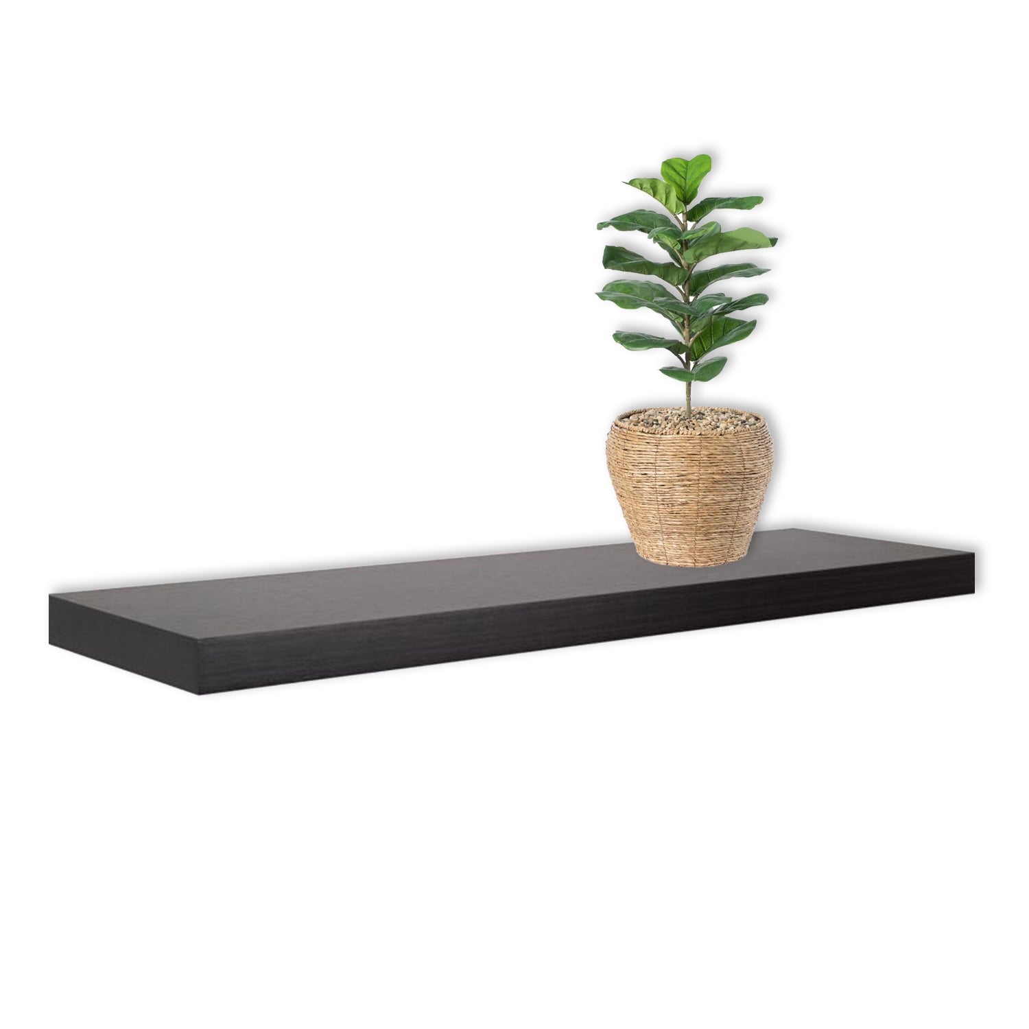 Jessar - Set of 3 Floating Wall Shelves, 23.6" x 9.25" x 1.5", Black