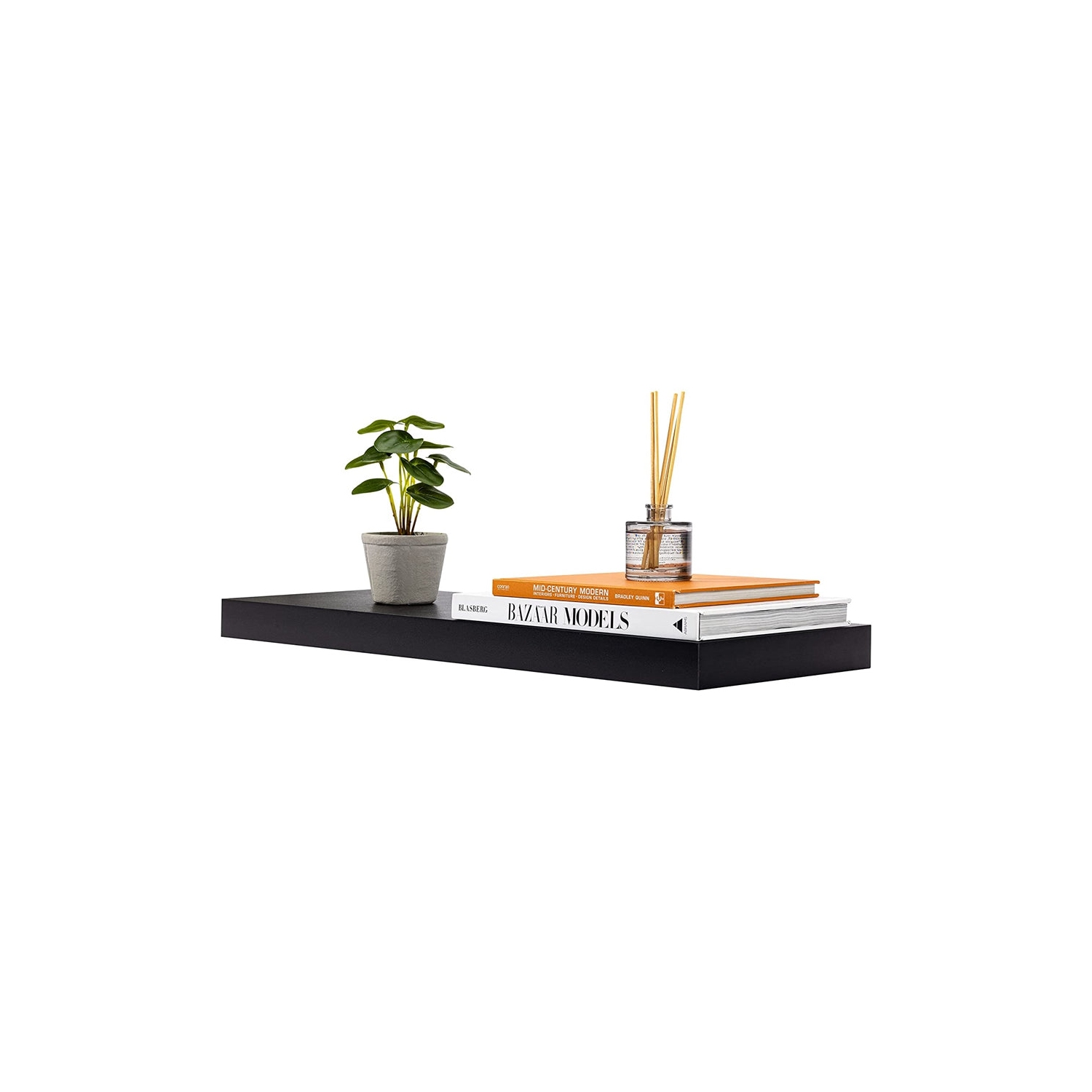 ITY International - Set of 3 Wall Mounted Floating Shelves, 31.5" x 9.25" x 1.5", Black