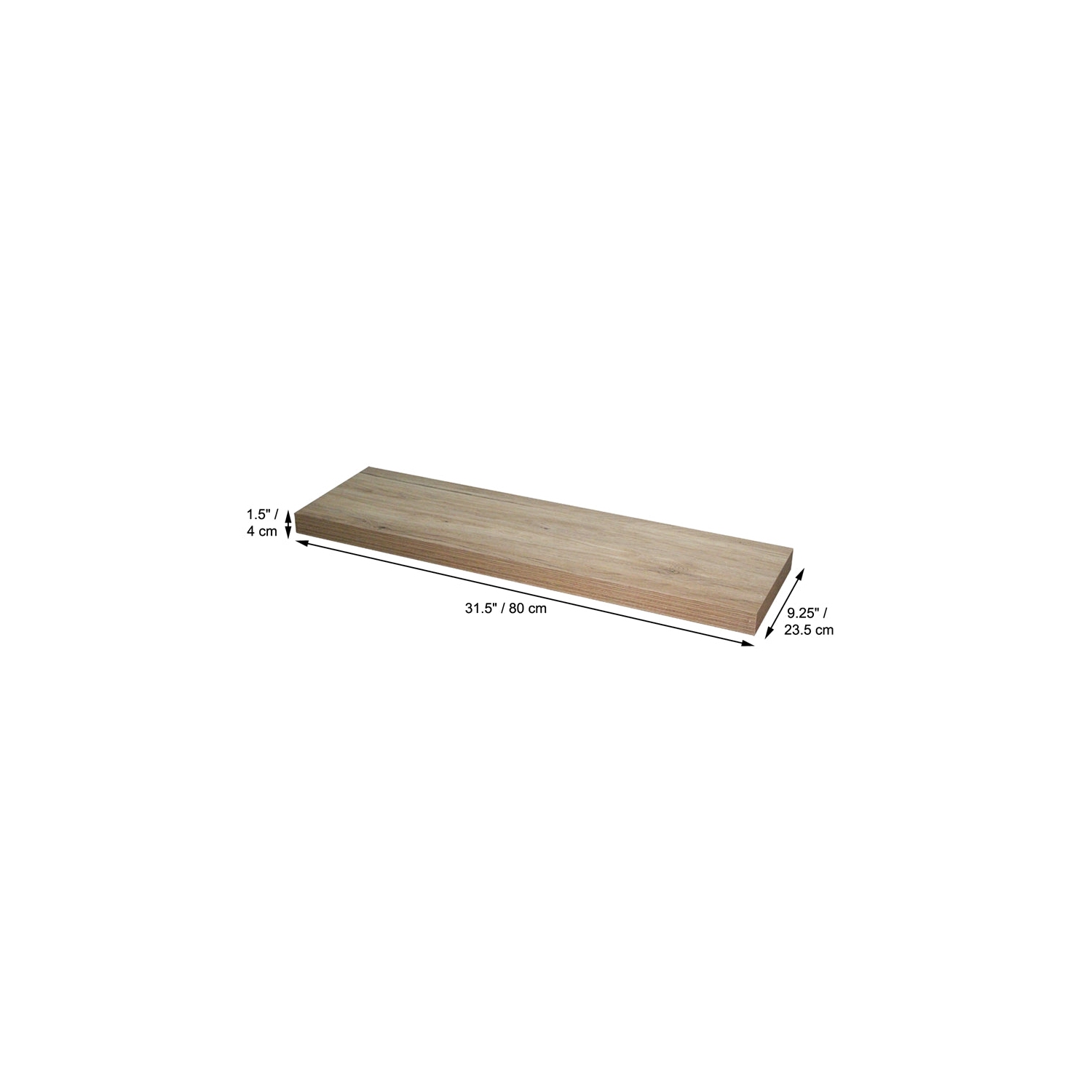 ITY International – Ensemble de 3 tablettes murales flottantes, 31,5 x 9,25 x 1,5 po, naturel