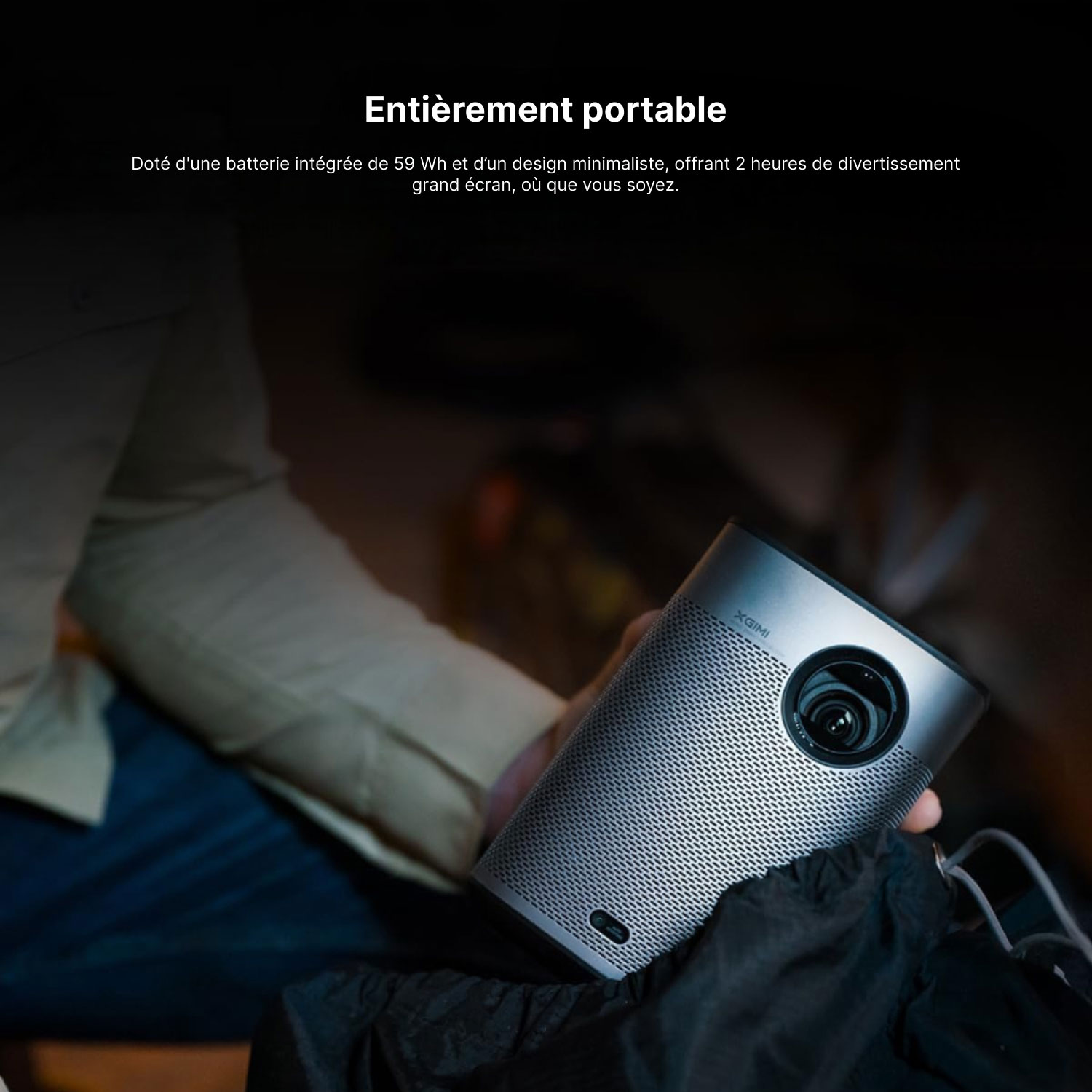 Projecteur de cinéma maison portatif Wi-Fi/Bluetooth 1080p 700 lumens ISO Halo+ avec haut-parleurs de XGIMI