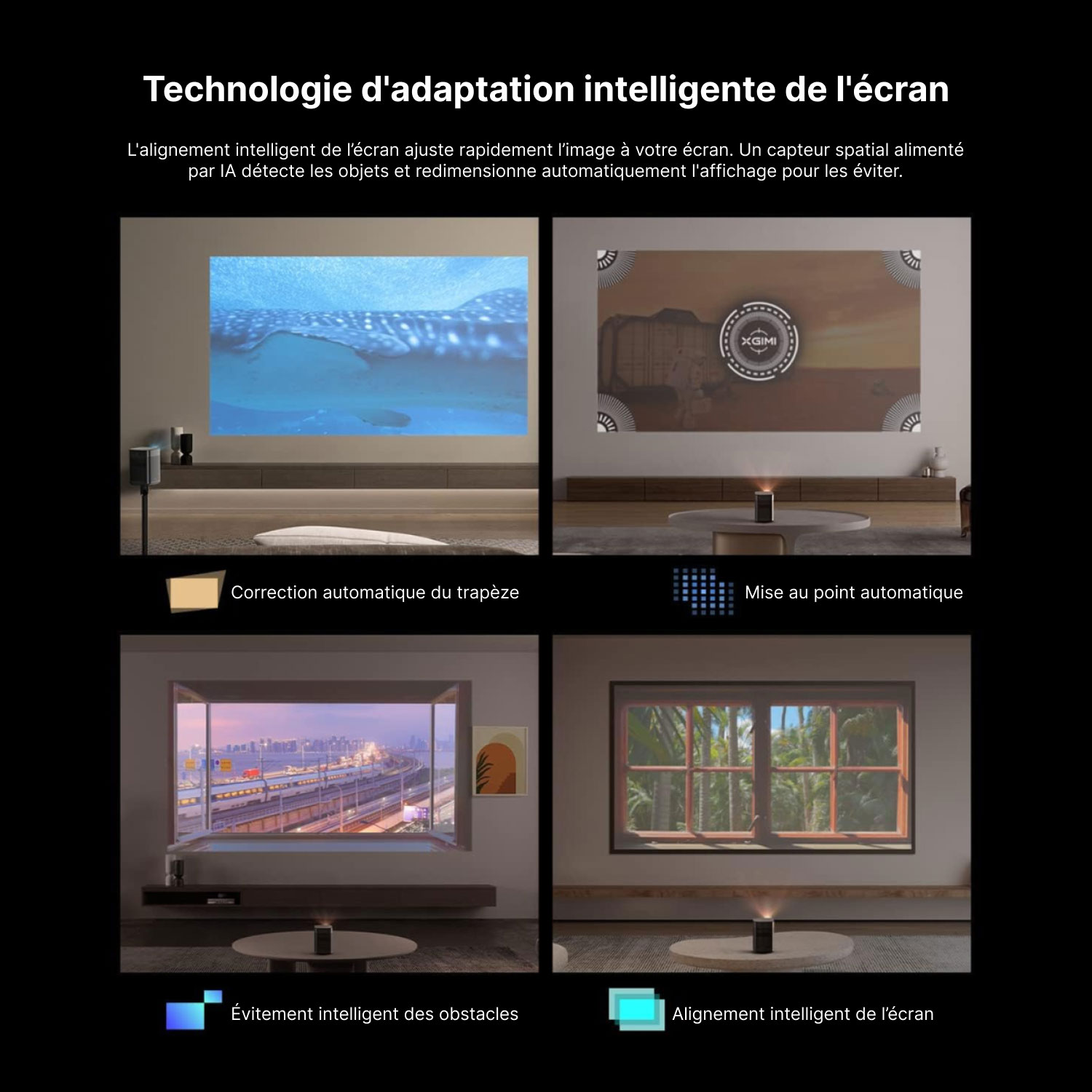 Projecteur de cinéma maison portatif Wi-Fi/Bluetooth 1080p 700 lumens ISO Halo+ avec haut-parleurs de XGIMI