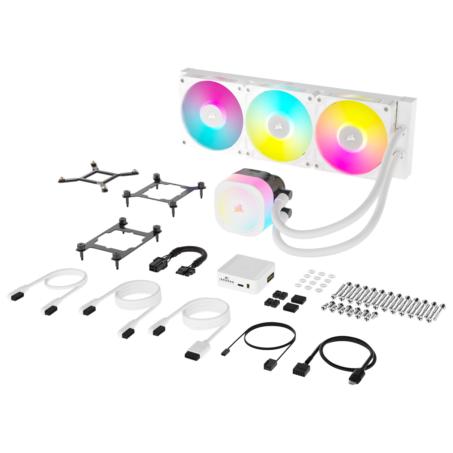 Système de refroidissement liquide de 360 mm RVB pour processeur iCUE LINK Titan RX de Corsair - Blanc