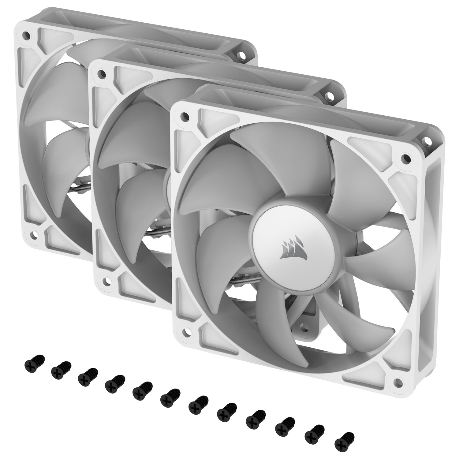 Ensemble de trois ventilateurs de 120 mm ARGB PWM RS120 de Corsair - Blanc