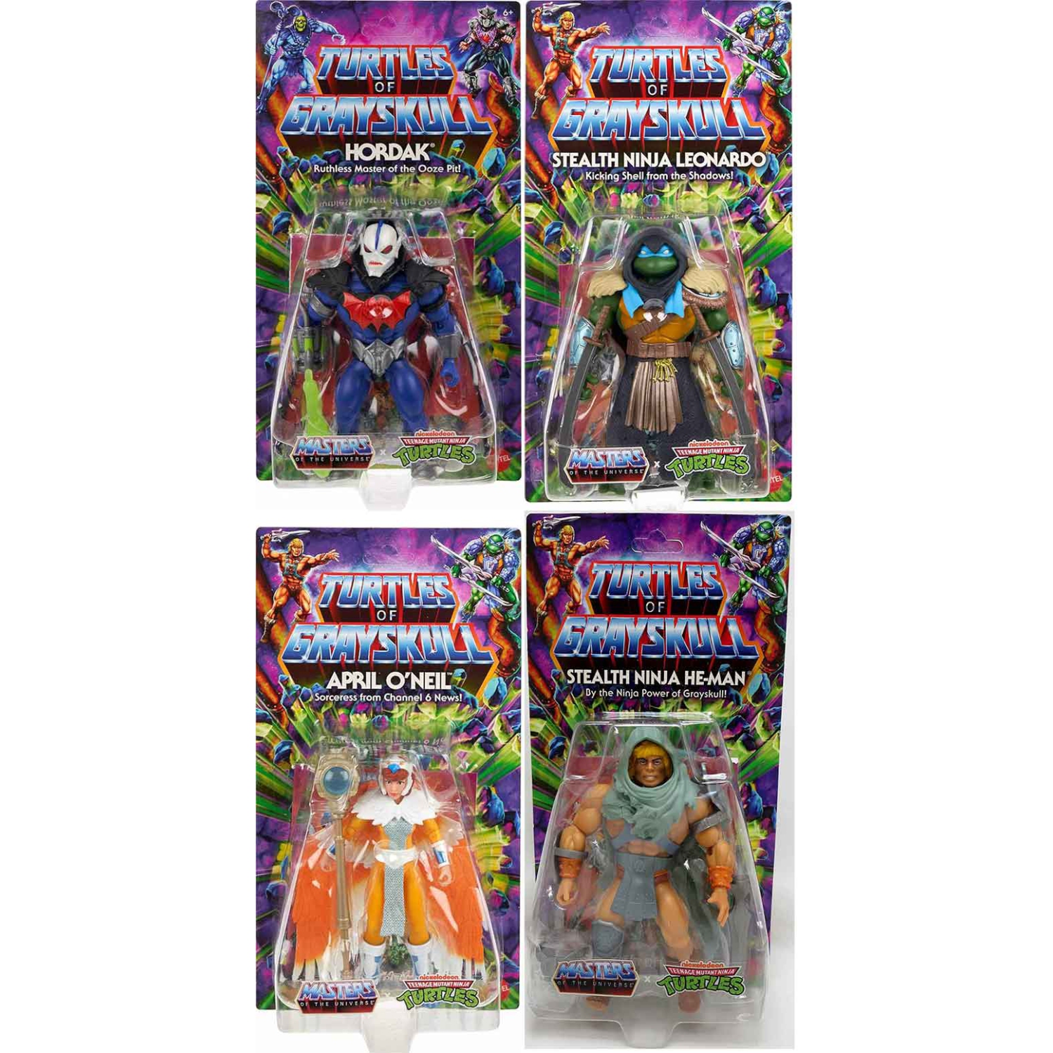 Masters Of The Universe Teenage Mutant Ninja Turtles 6" Figure Turtles Of Grayskull Wave 4 - Set of 4
