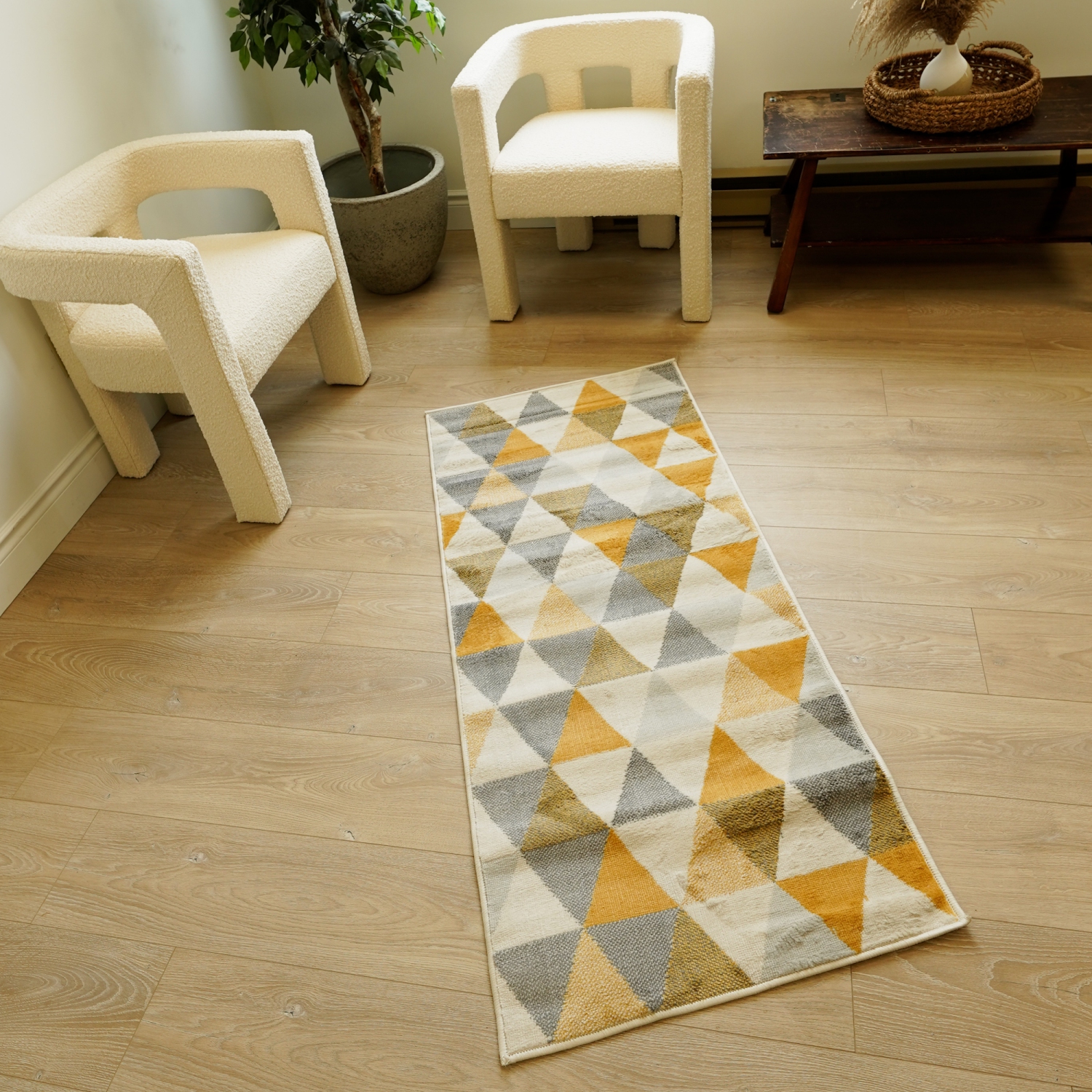 Rug Branch Solvi Contemporary Geometric Yellow/Beige Indoor Area Rug
