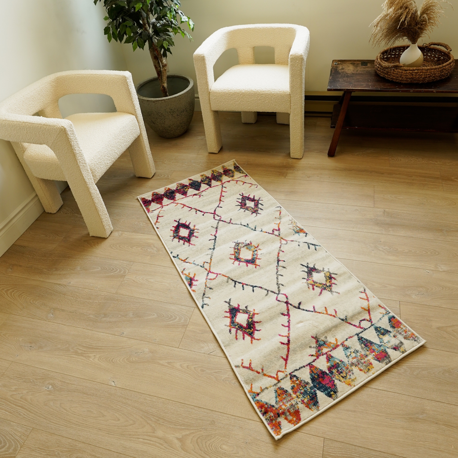 Rug Branch Kenza Traditional Boho Beige/Blue Indoor Area Rug