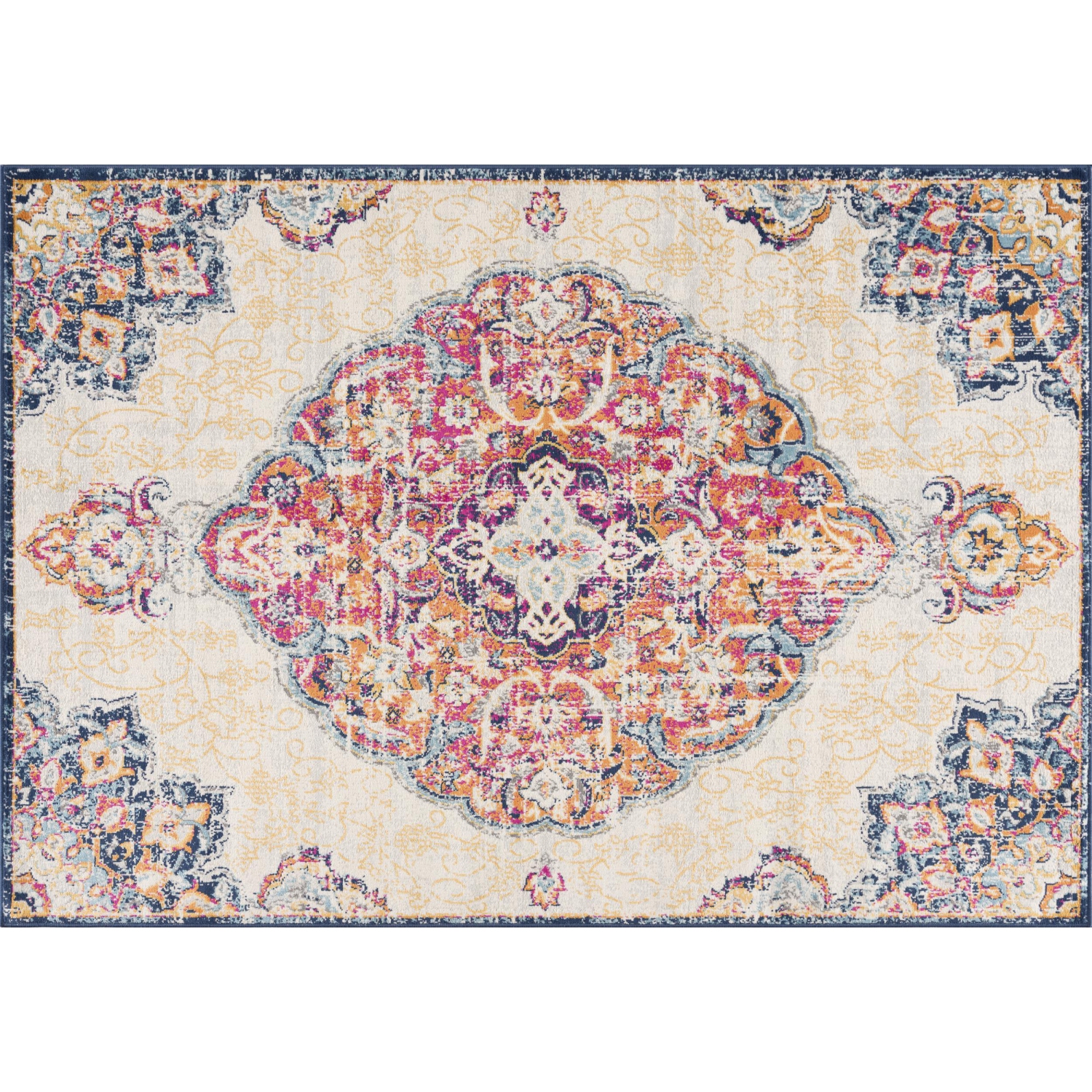 Rug Branch Floria Traditional Floral Medallion Indoor Area Rug
