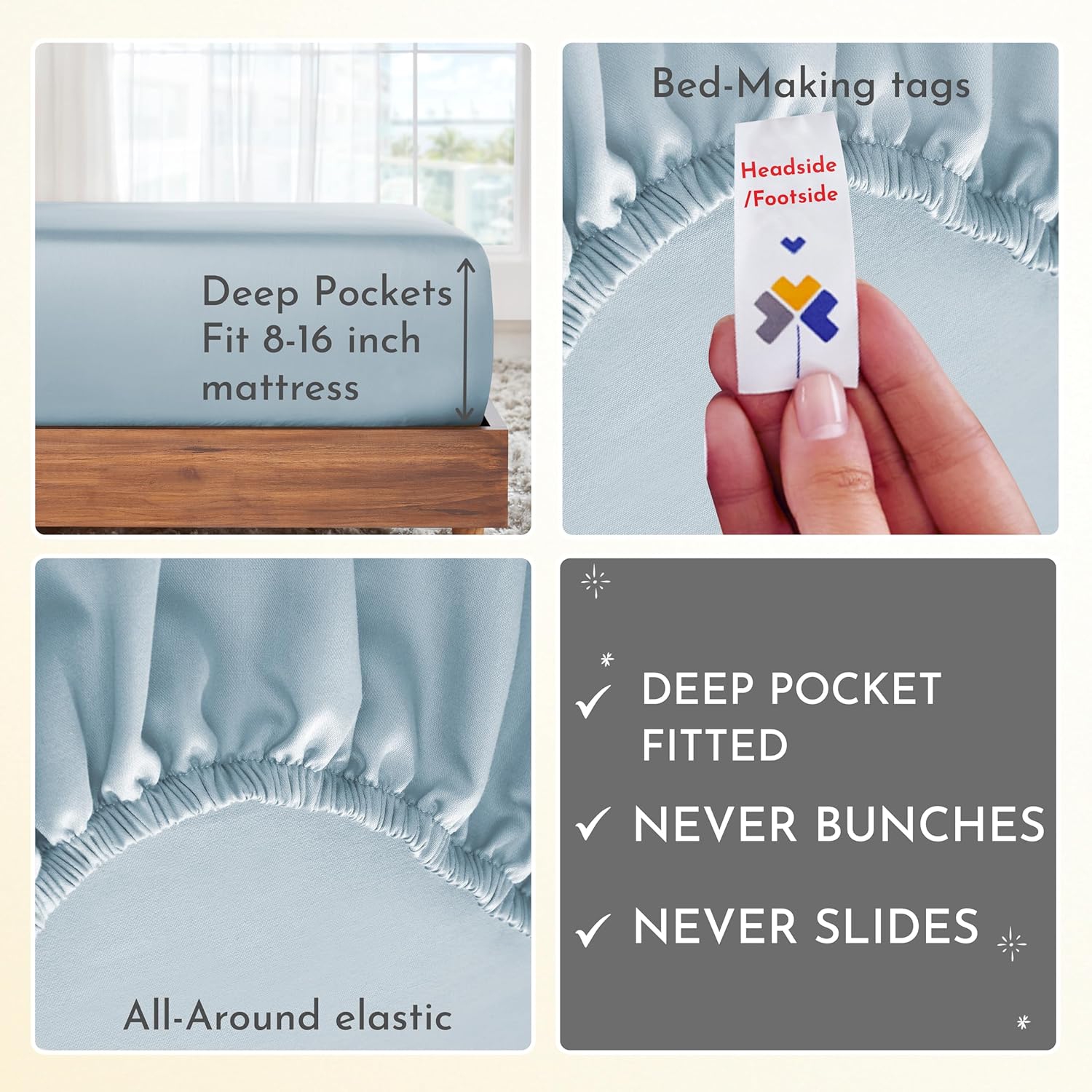 California Design Den 400 Thread Count 100% Cotton Sheets, King Size Sheet Set, 4 Pc, Luxury Sheets & Pillowcases, Breathable Bedding for King Bed,