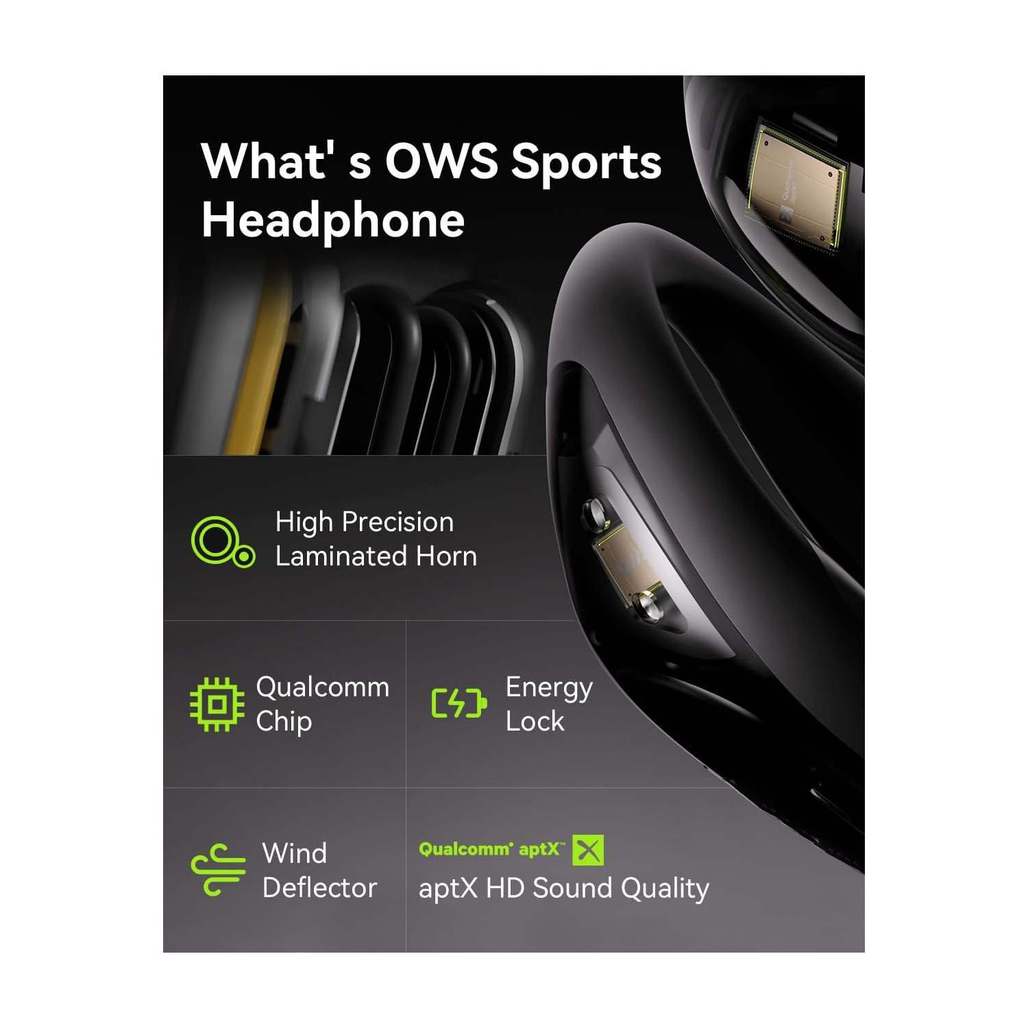 Open Box - Oladance Open-Ear Open Wearable Stereo Sports Earphone Compatible iPhone and Android
