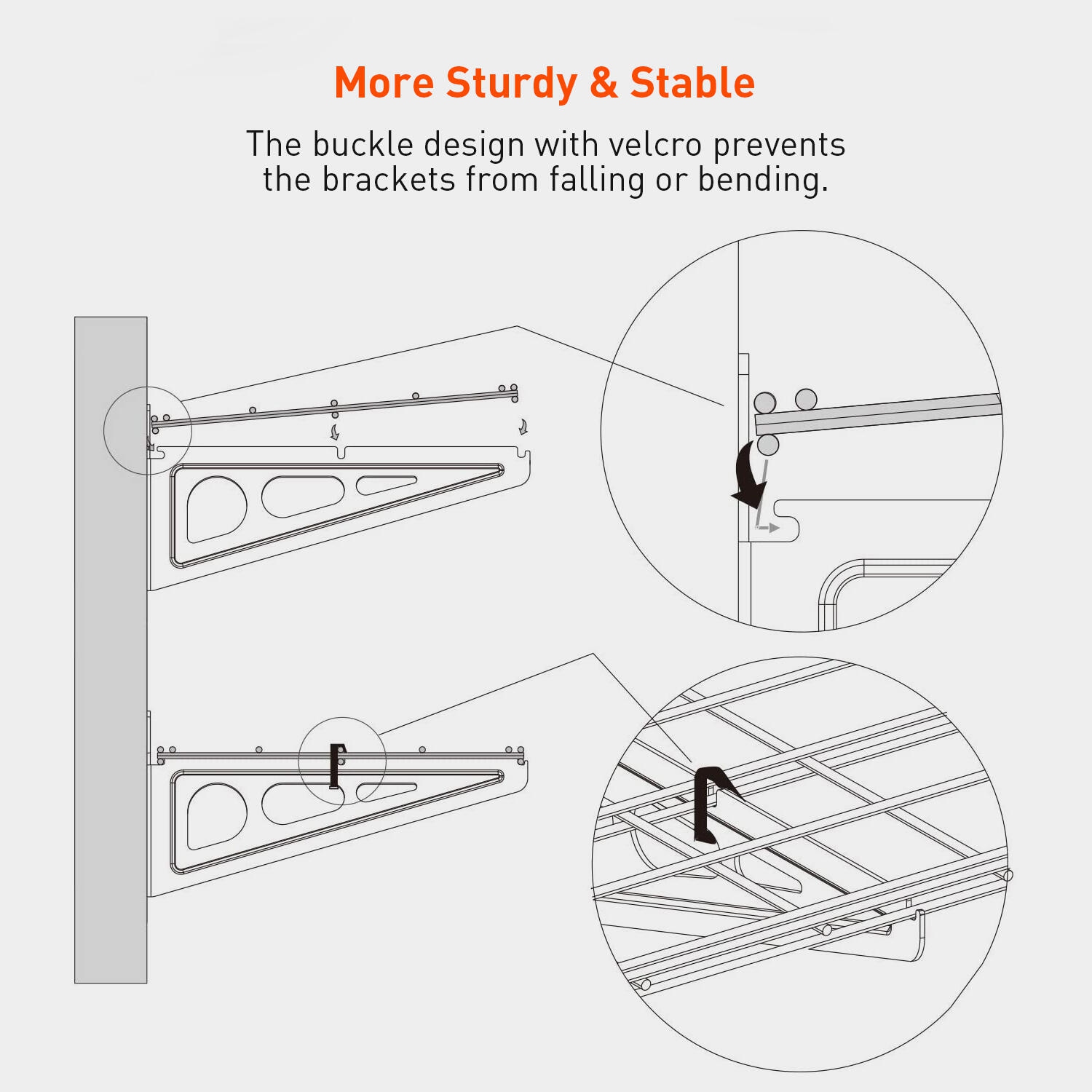 Paquet de 2 tablettes de rangement en hauteur pour garage 6&nbsp;pi, tablette murale robuste pour garage, tablette flottante 12 x 72 po