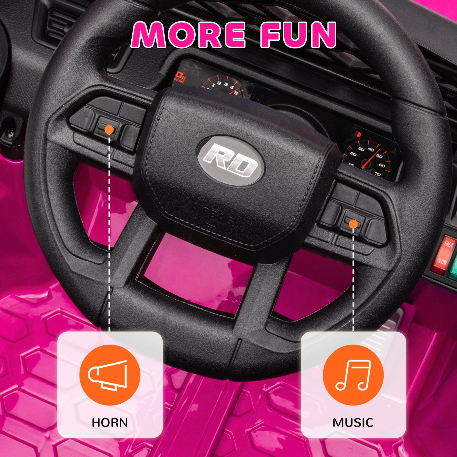 Qaba 12V Ride on Truck Car, Electric Car for Kids with Remote Control, Openable Doors, Spring Suspension, 3 Speeds, USB Music Horn, LED Headlights,