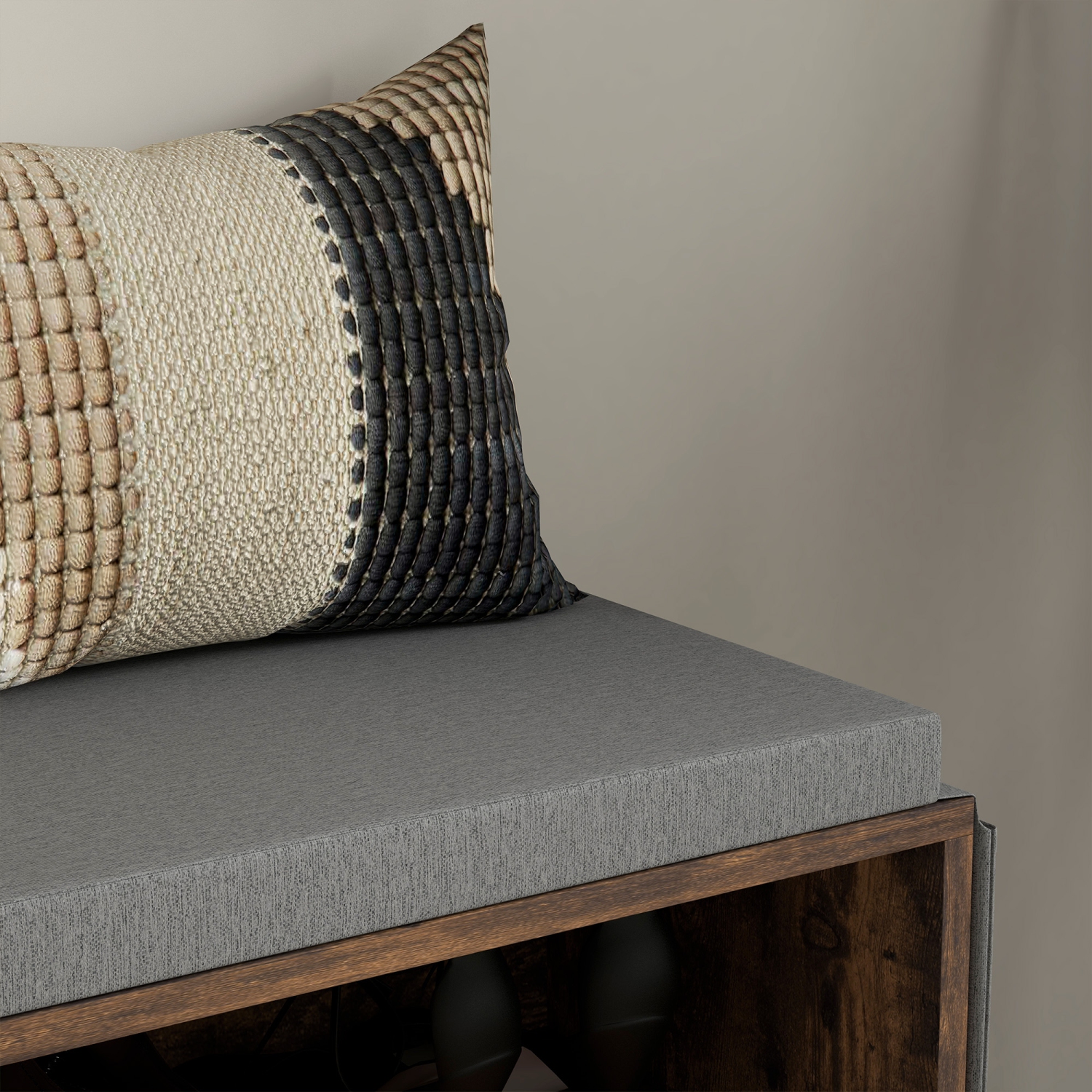 HOMCOM Shoe Bench with Storage, Modern Upholstered Entryway Bench with Open Shelves, Drawers, Pocket and Padded Cushion for Living Room, Hallway,