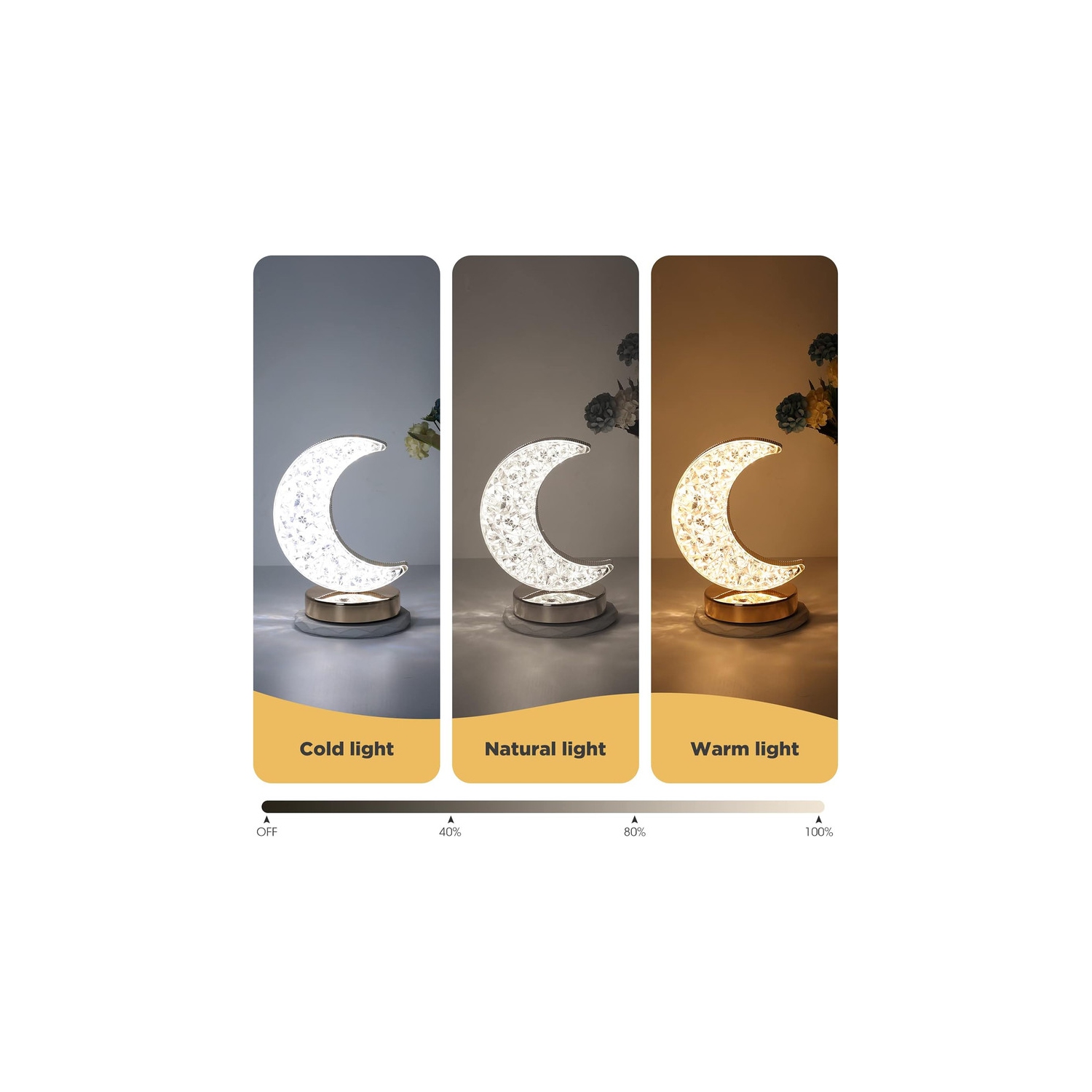 Lampe de table décorative, 3 modes de couleur, lampe de table rechargeable, lampe tactile sans fil à intensité réglable, jolie veilleuse pour chambre