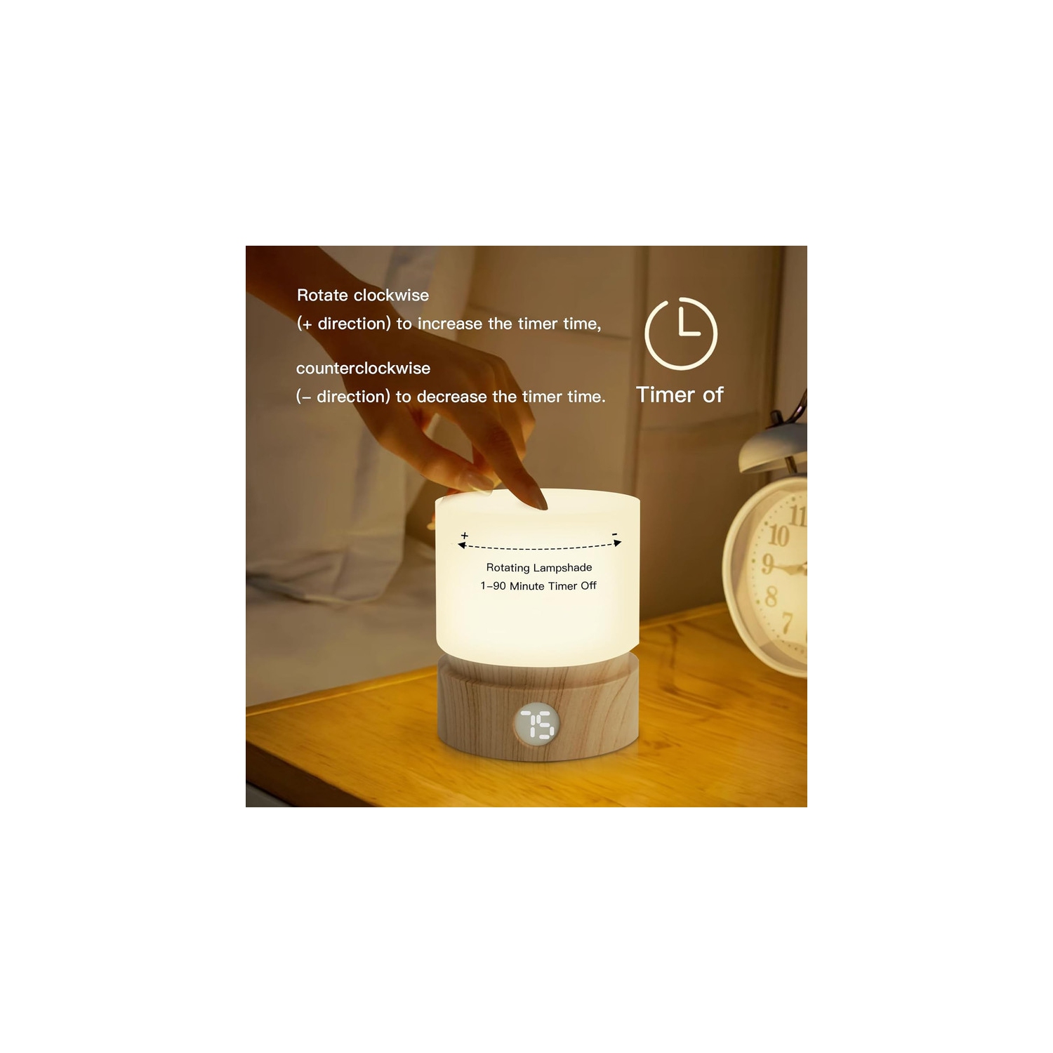 Petite lampe de table, veilleuse portative à intensité réglable avec minuterie pour enfants, 3000K lampes à DEL, petites lampes de chevet pour