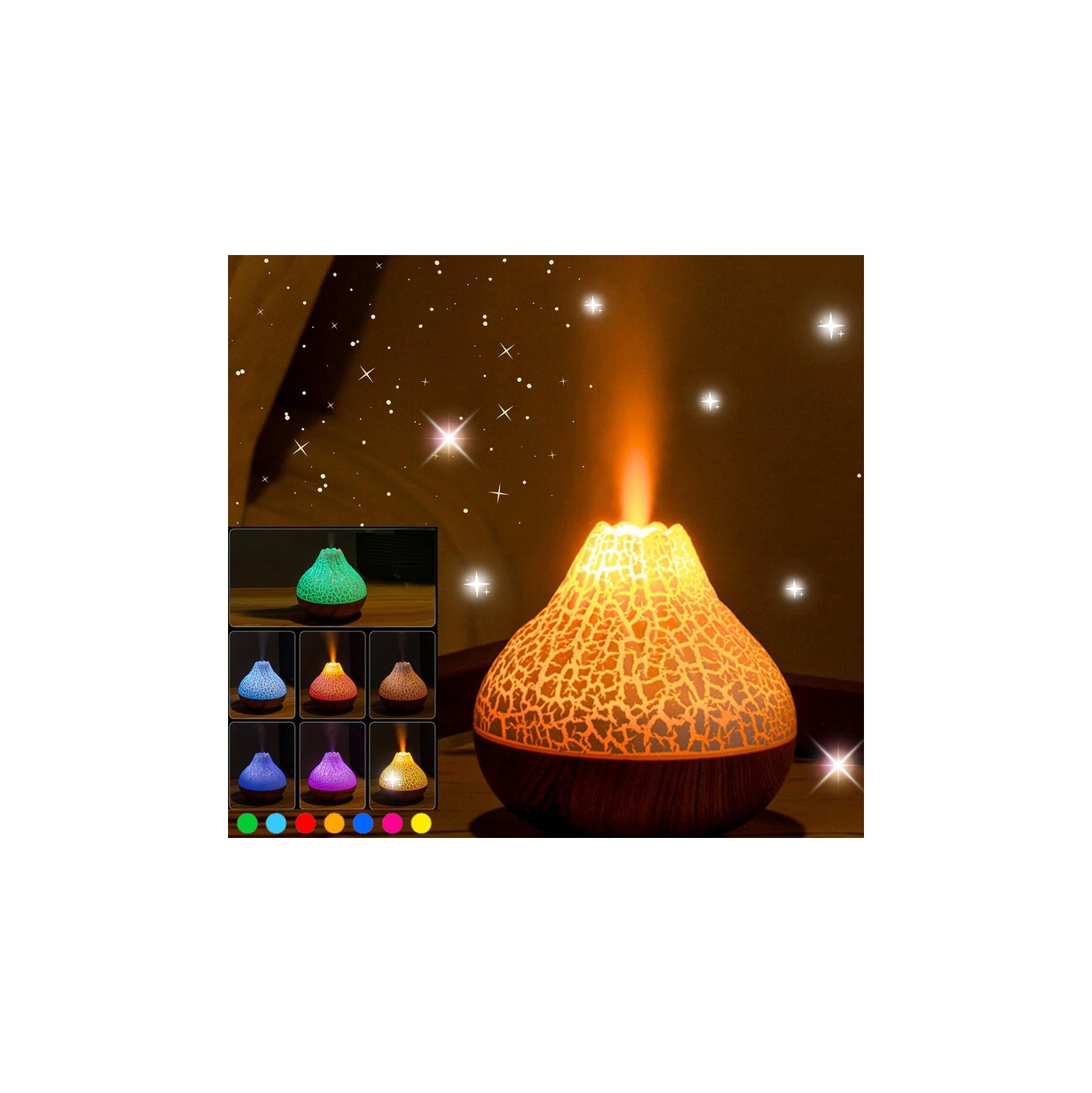 YOULIGHTS Mini Volcano Humidifier for Bedroom, Ultrasonic Cool Mist, USB Powered Air Humidifier. Portable Humidifier, Home Decor for Bedroom, Office