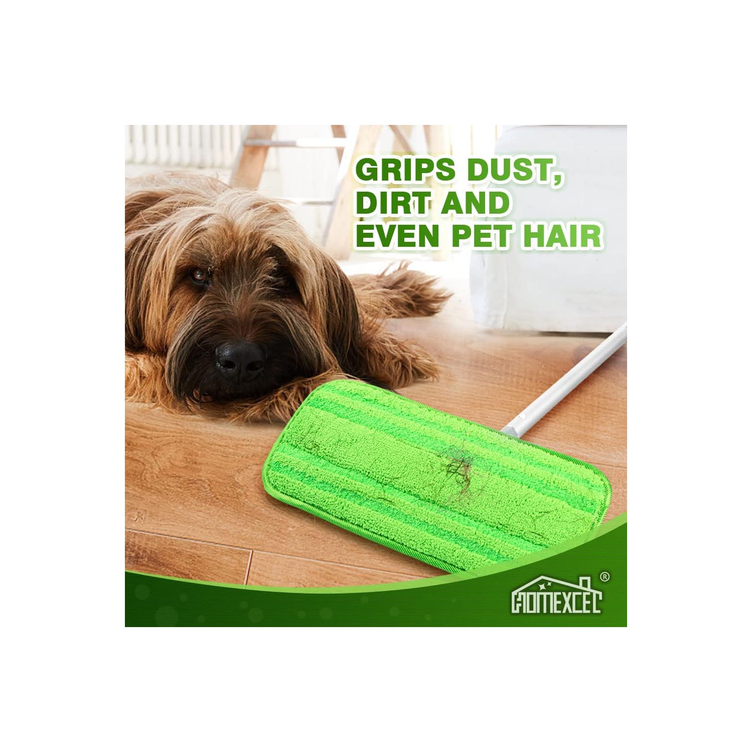 HOMEXCEL Microfiber Mop Pads Compatible with Swiffer Sweeper Mops, Reusable and Machine Washable Floor Mop Pad Refills, Mop Head Replacements for